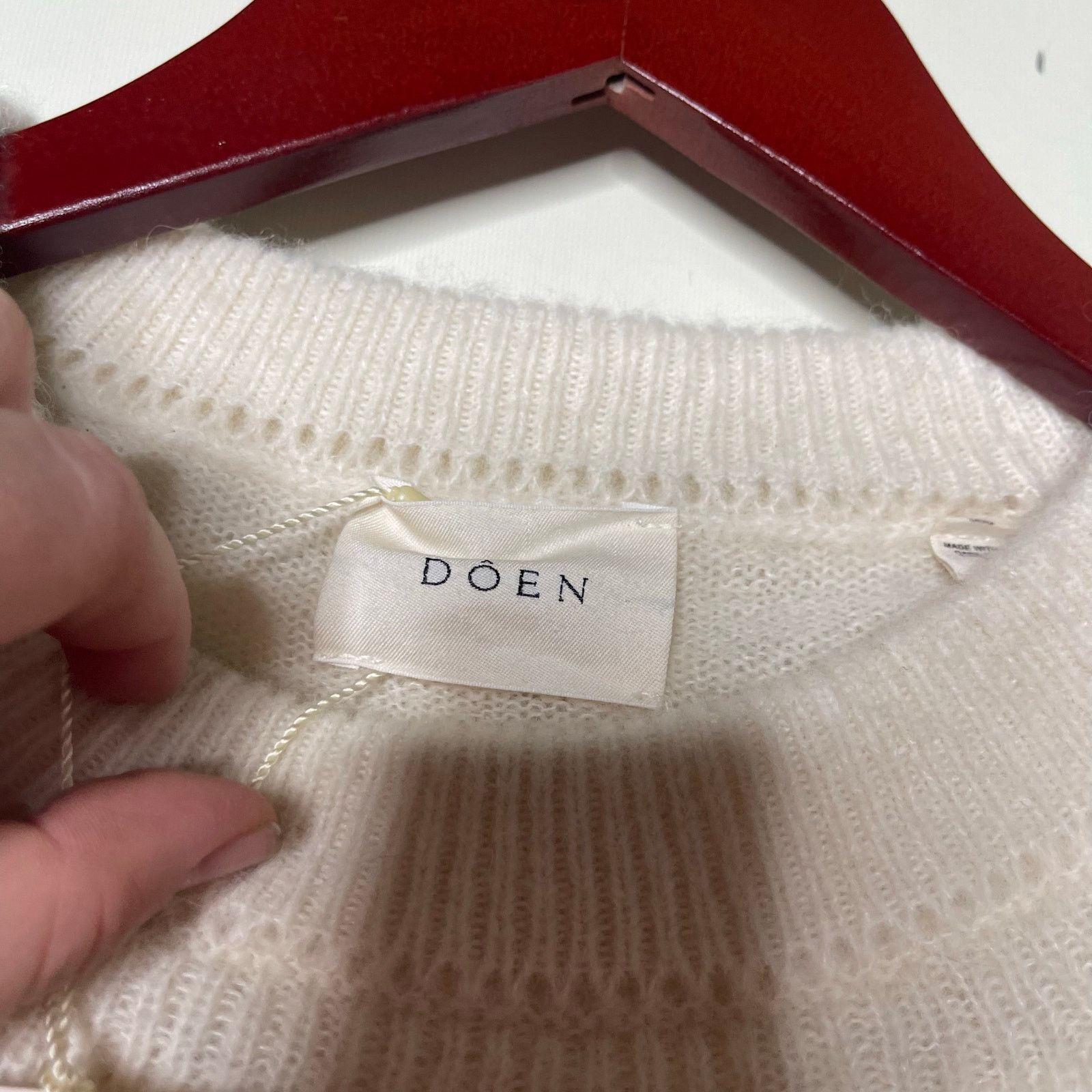 DOEN NWT Doen AZARIA Alpaca Wool Ruffle neck SWEATER in IVORY L Size L / US 10 / IT 46 - 5 Thumbnail