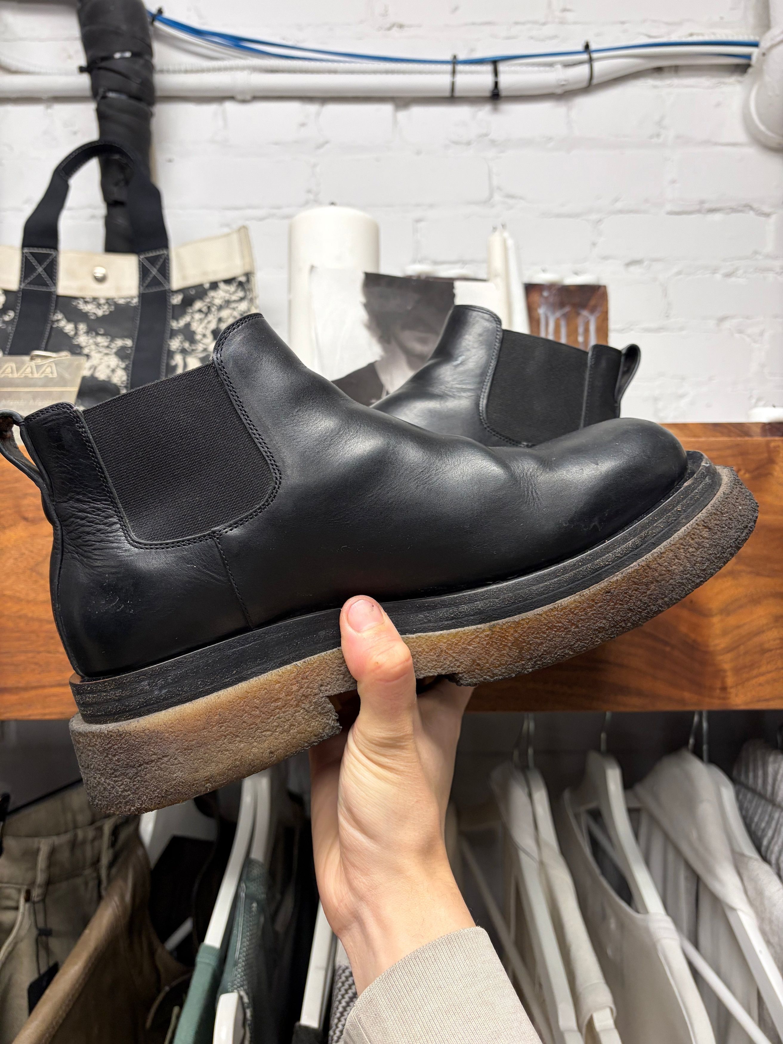 Bottega Veneta Bottega Veneta Black Calfskin Leather ‘Lug Sole’ Chelsea Boot Size US 8 / EU 41 - 4 Thumbnail
