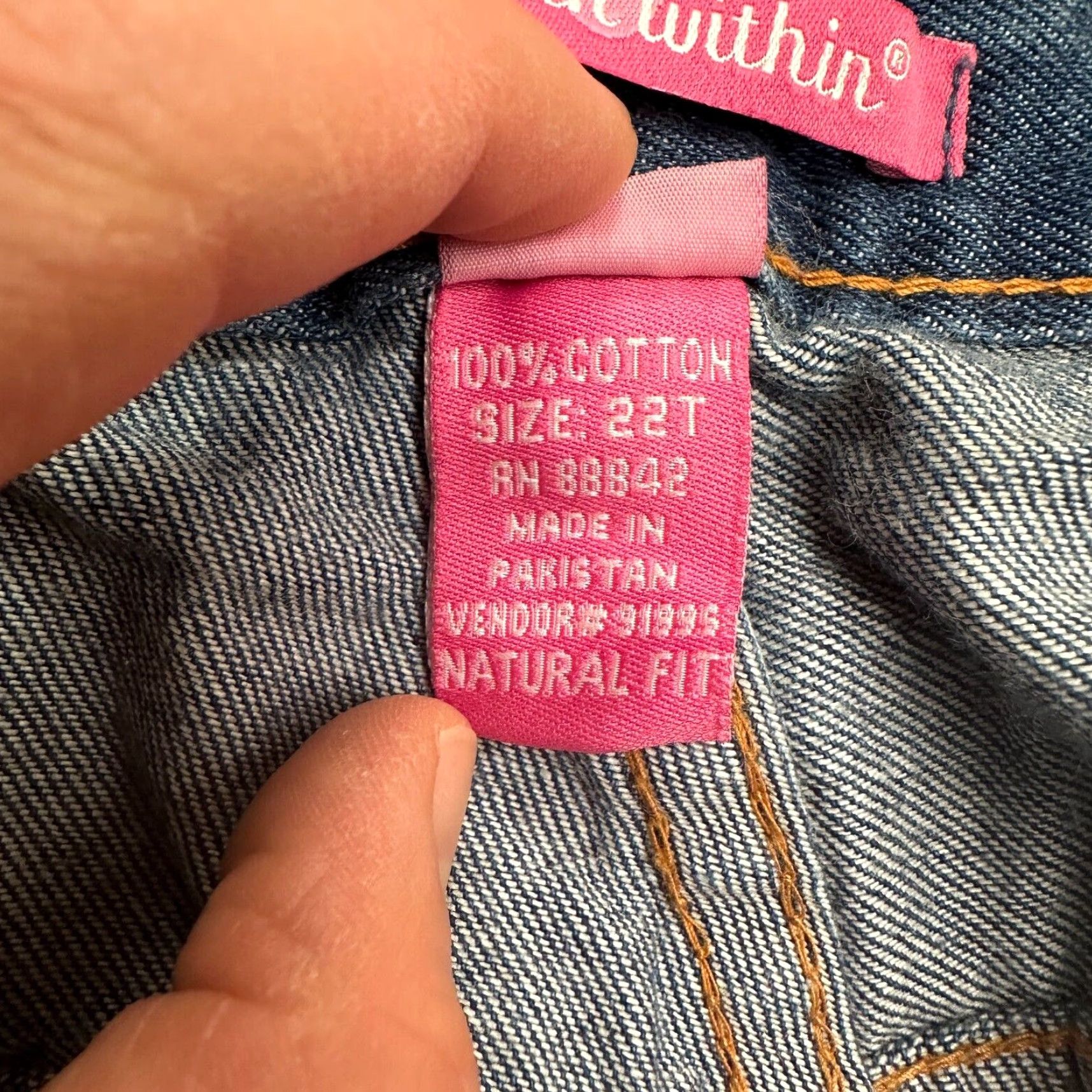Vintage Woman Within Jeans Women 22 Tall Blue Denim Straight 5-Pocket High Rise Cotton Womens Size 40" / US 18 - 7 Thumbnail