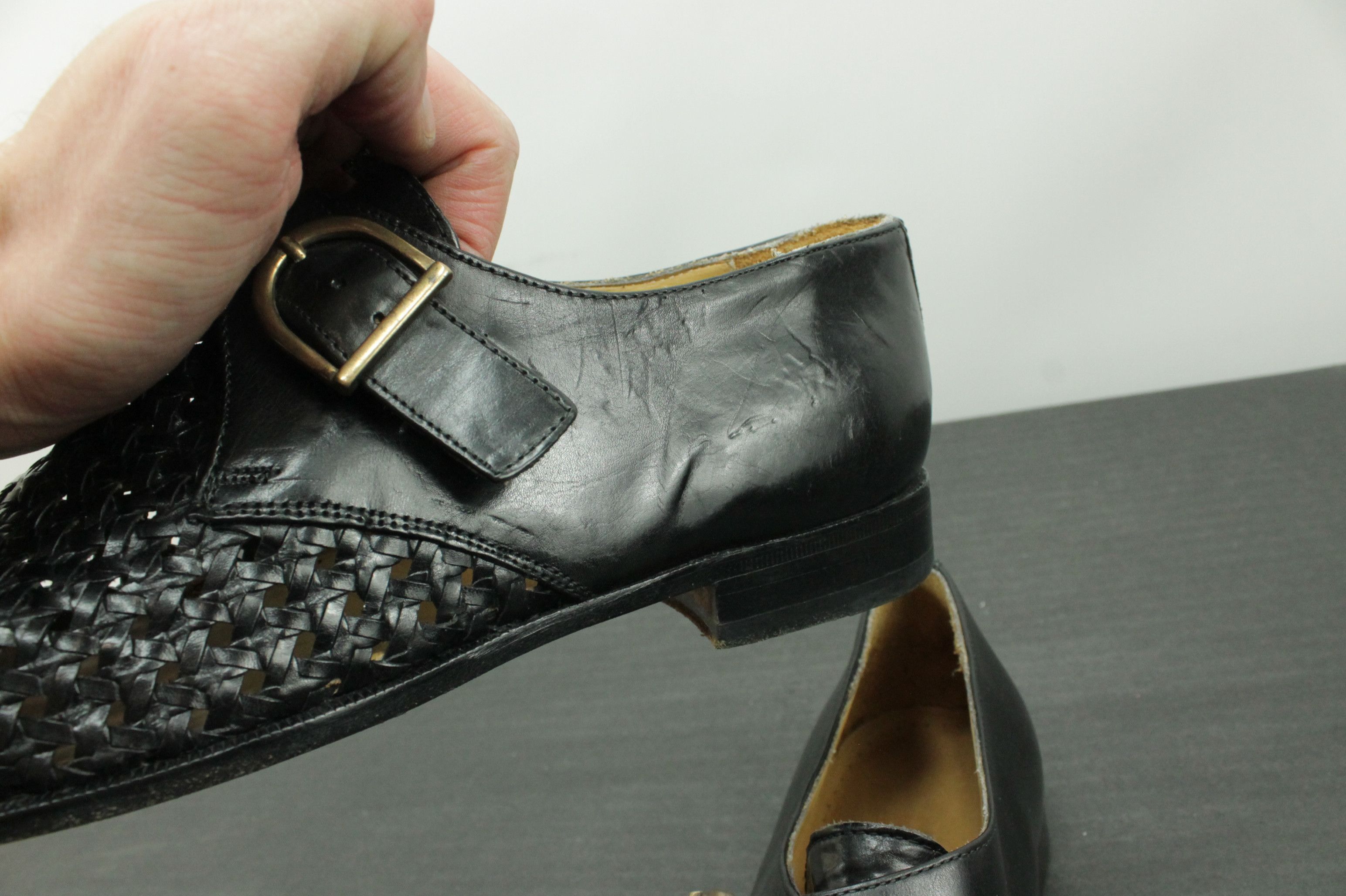 Bally Vintage Bally Lomondo Black Mesh Leather Dress Shoes Size US 9 / EU 42 - 8 Thumbnail