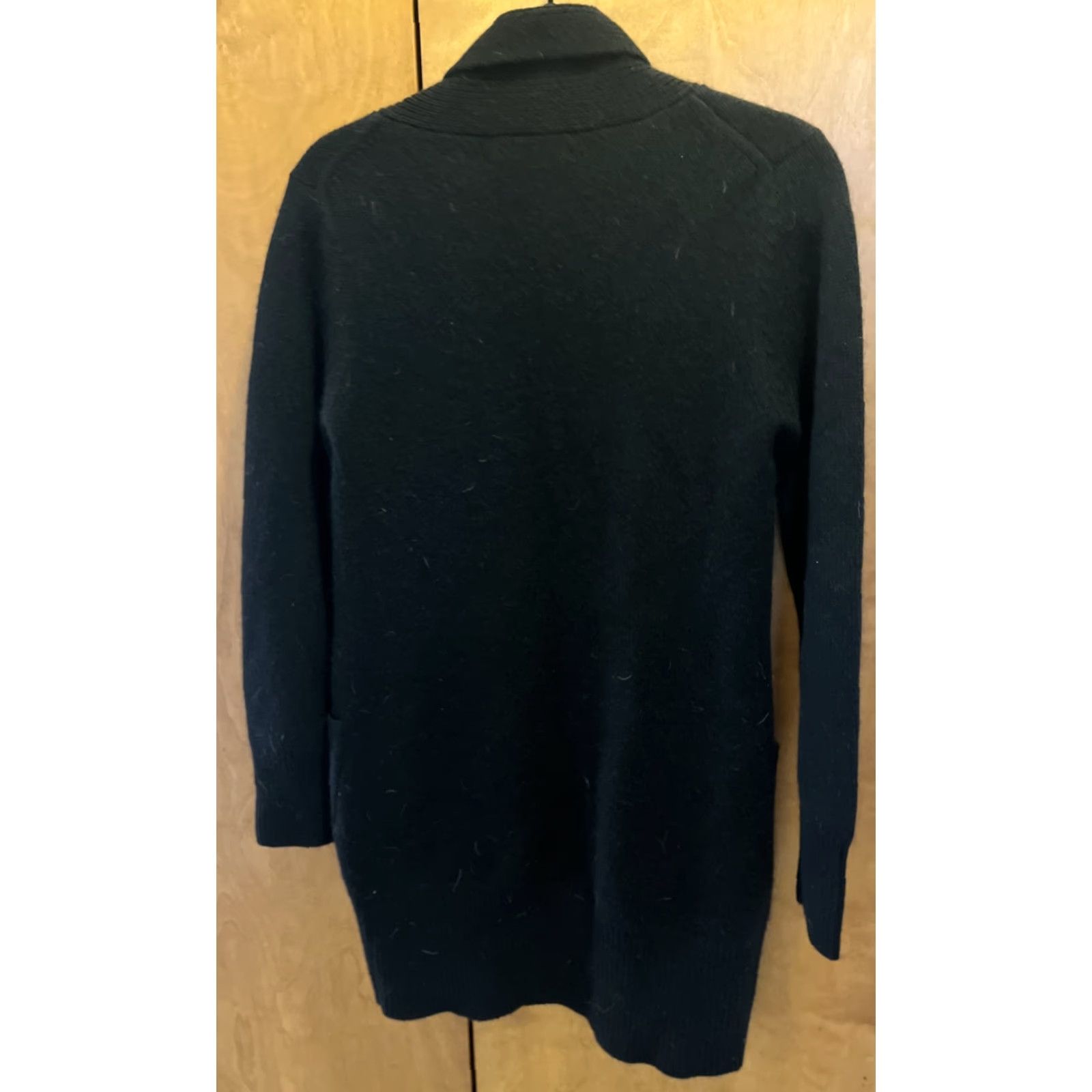 Jac + Jack VINTAGE Jac + Jack Women's Cashmere Cardigan Coat Long Knit Black Large All Seasons Size L / US 10 / IT 46 - 3 Thumbnail