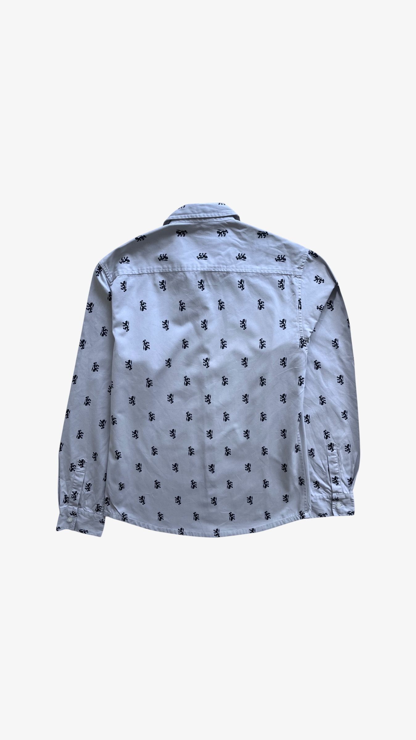 Pringle Of Scotland Vintage Y2K Pringle Geometric Lion Print Grey Shirt Size US M / EU 48-50 / 2 - 3 Thumbnail