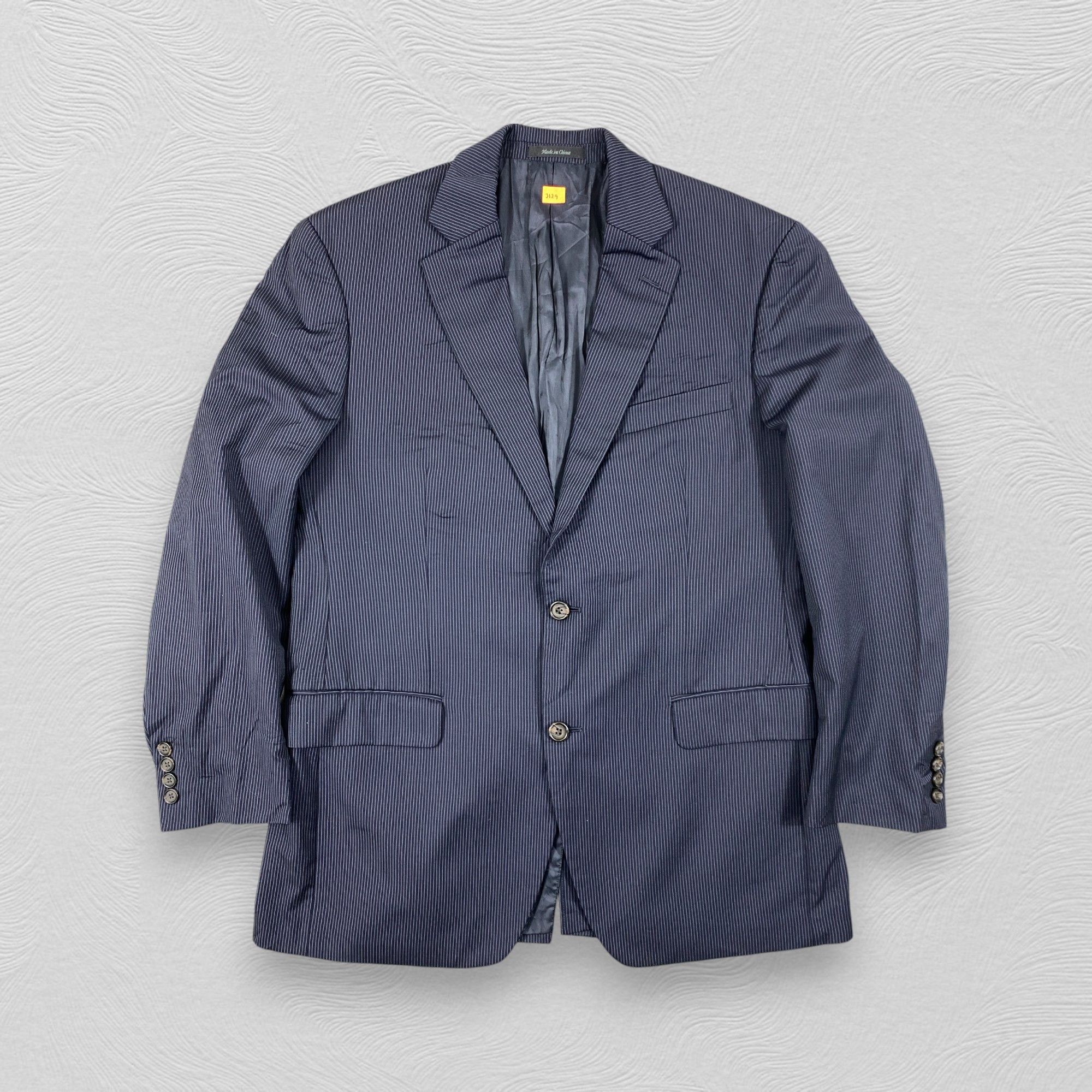 Japanese Brand Ralph Lauren Striped Navy Blazer -J129 Size US L / EU 52-54 / 3 - 1 Thumbnail