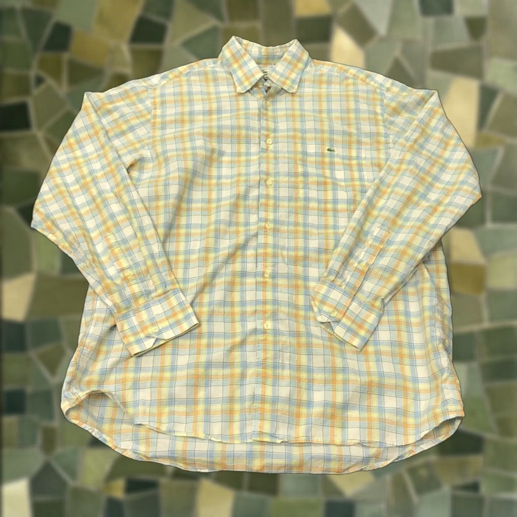 Lacoste VINTAGE Lacoste Mens Shirt Size 44 Long Sleeve Button-Down Collared Plaid Cotton Casual Size US XXL / EU 58 / 5 - 1 Thumbnail