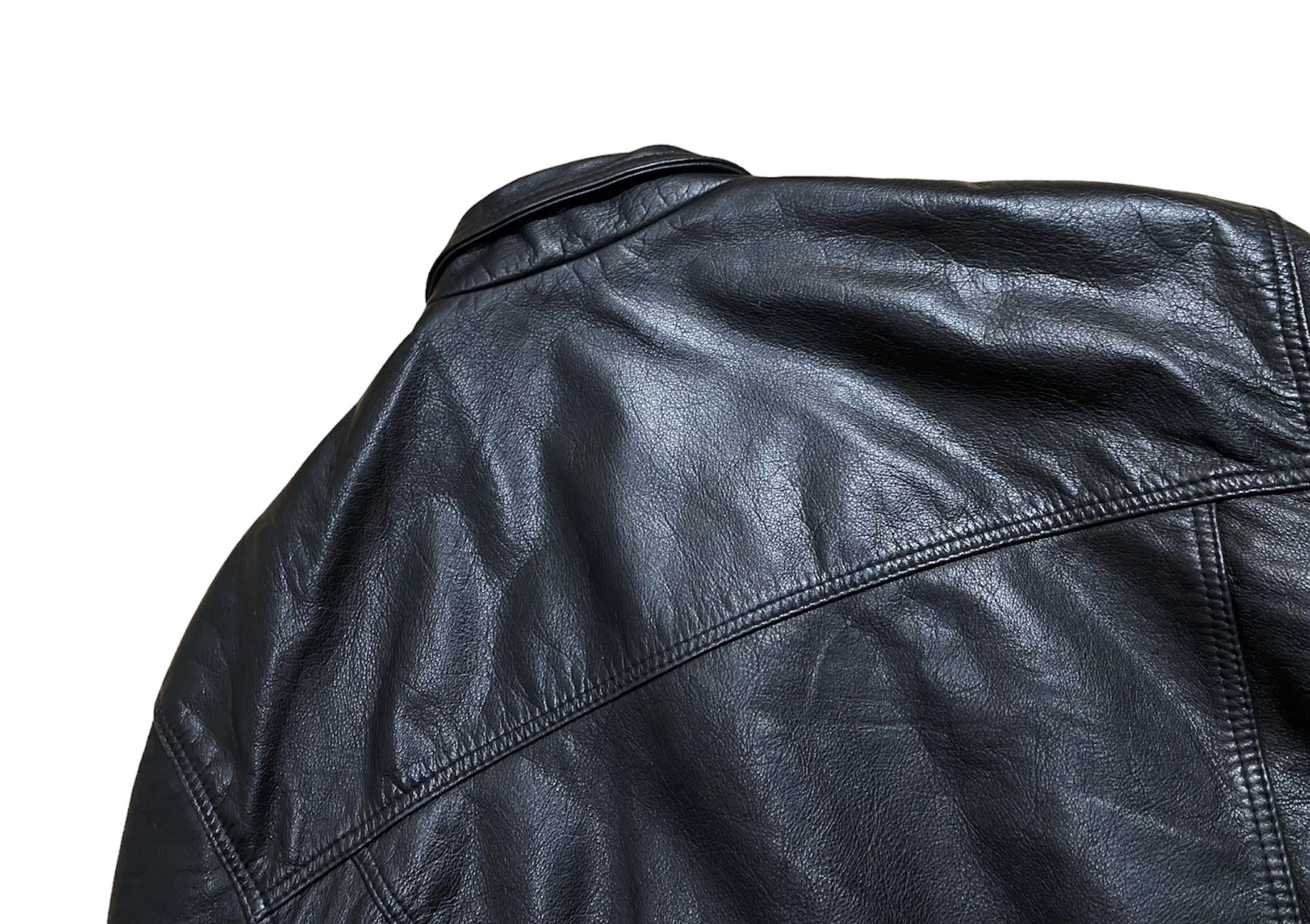 Vintage Vintage 80s Oversized Leather Bomber Jacket Size US S / EU 44-46 / 1 - 7 Thumbnail