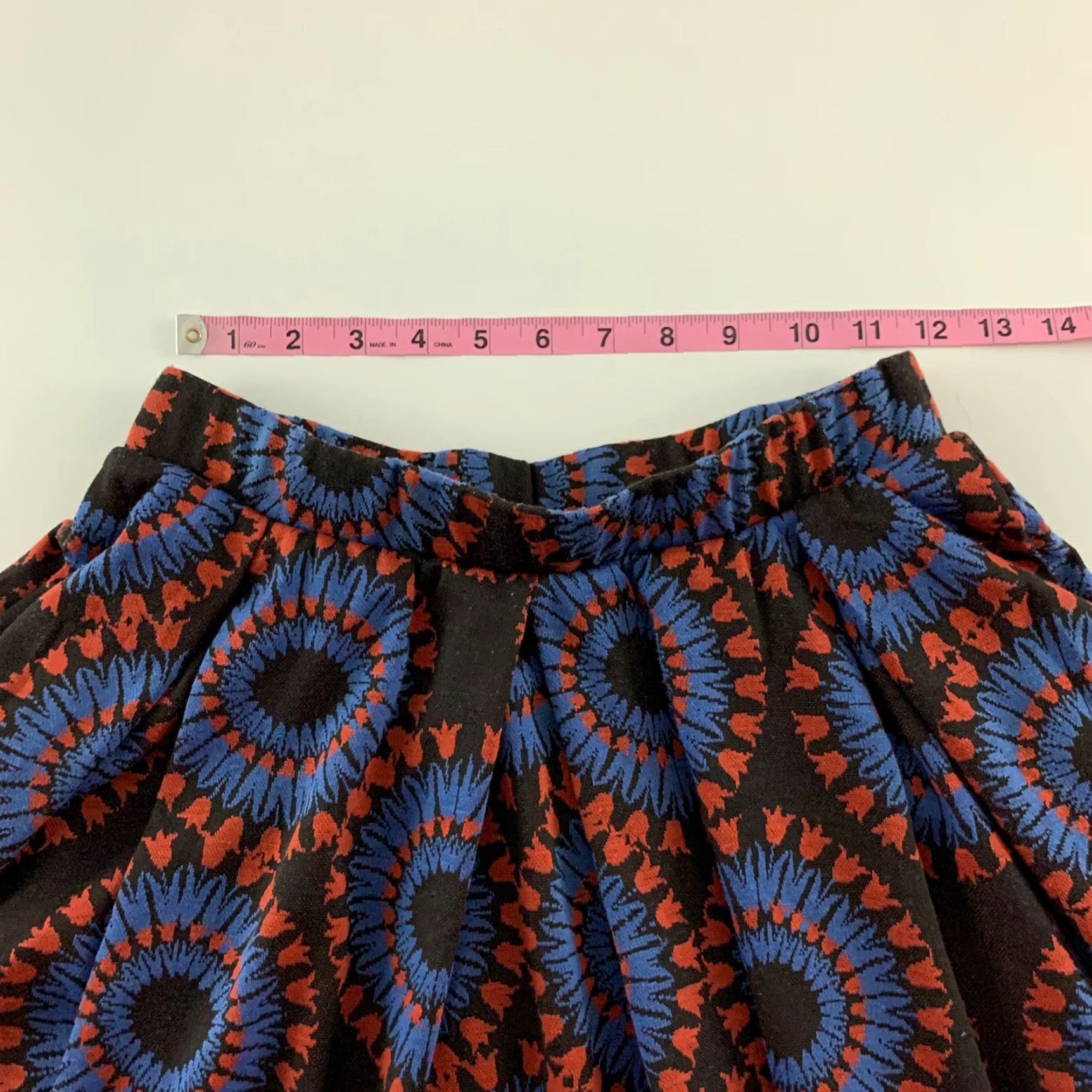 Vintage LuLaRoe Floral Print Short Pleated Skirt XS Women's Red Blue Plum Purple Skirt Cute Floral Pleated Women XS LuLaRoe Size 26" / US 2 / IT 38 - 4 Thumbnail