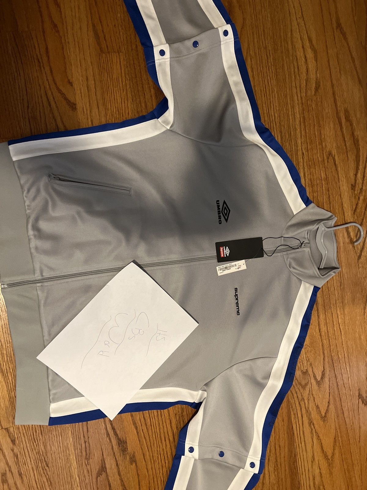 image of Supreme Umbro Snap Sleeve Jacket in Light Grey, Men's (Size XL)