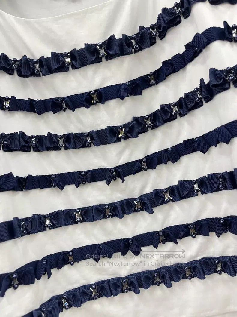 Chanel Chanel 21c handmade beaded bow blue bead short sleeves Size XS / US 0-2 / IT 36-38 - 2 Thumbnail