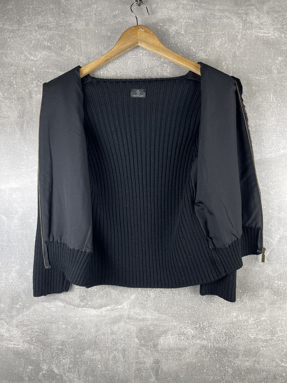 Moncler Moncler Rare 00s Wool Knit Jacket Pony Hair Panel Black Tag Size M / US 6-8 / IT 42-44 - 10 Thumbnail