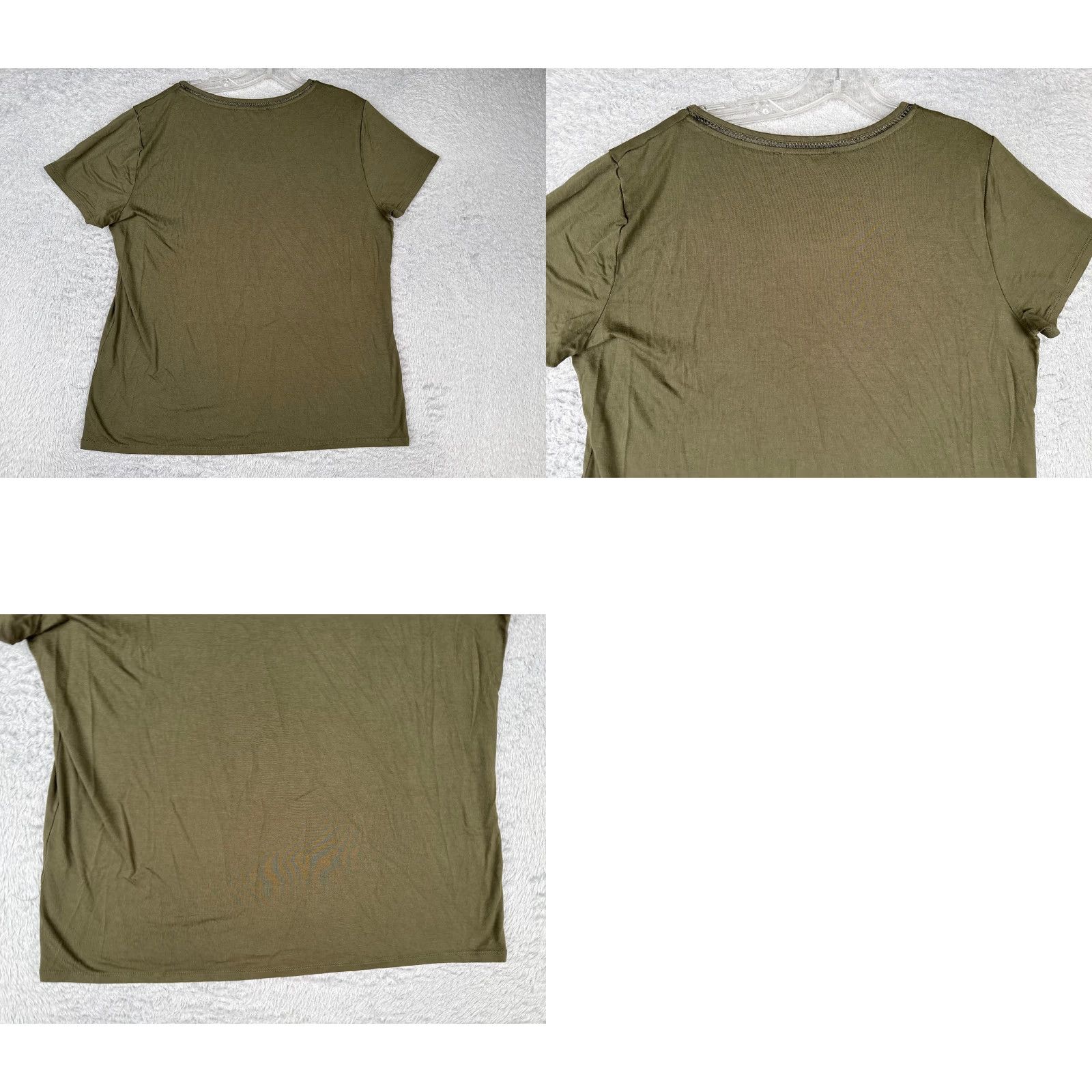 Tommy Hilfiger Tommy Hilfiger Shirt Women L Green Crew Neck Short Sleeve Viscose Blend Jersey Logo Size L / US 10 / IT 46 - 9 Thumbnail