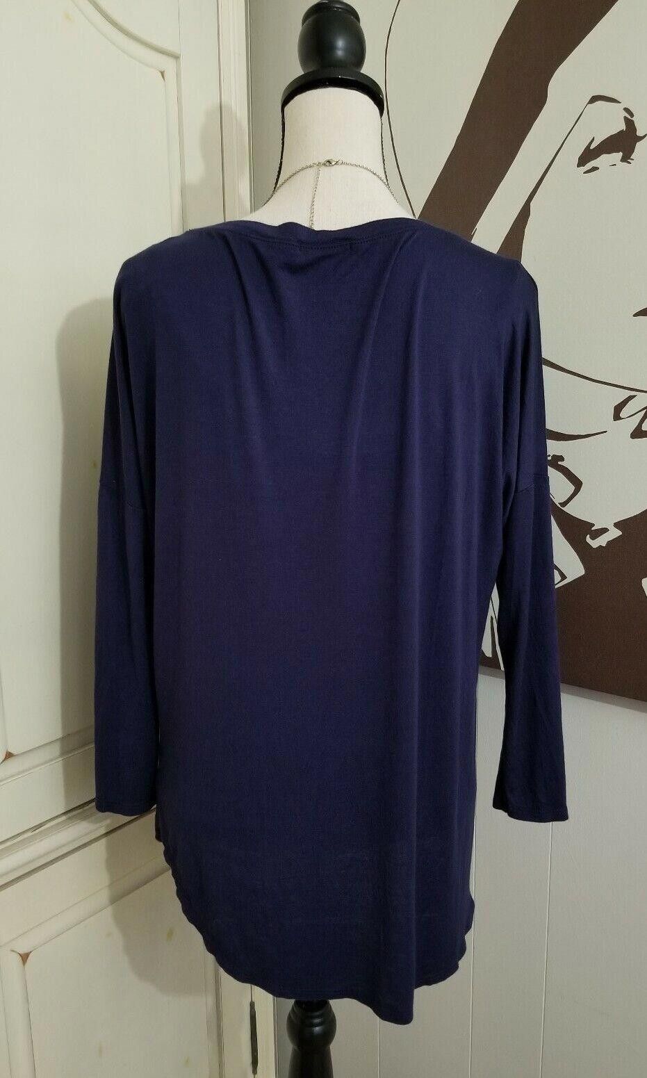 Designer Ginger G shirt Medium Royal Blue Long Sleeves Blouse Top Size M / US 6-8 / IT 42-44 - 2 Thumbnail