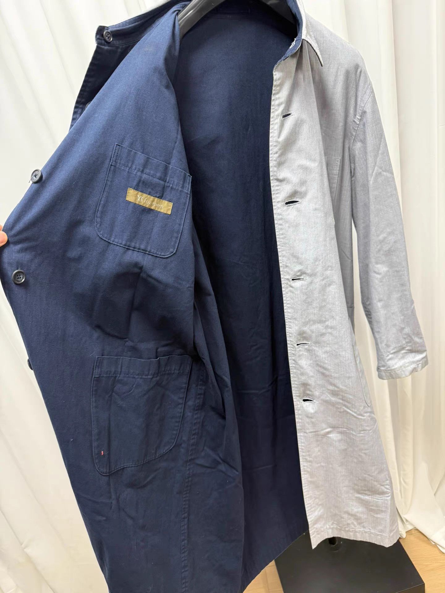Yohji Yamamoto yohji yamamoto y's for men Striped Reversible Coat K20 Size US XL / EU 56 / 4 - 4 Thumbnail