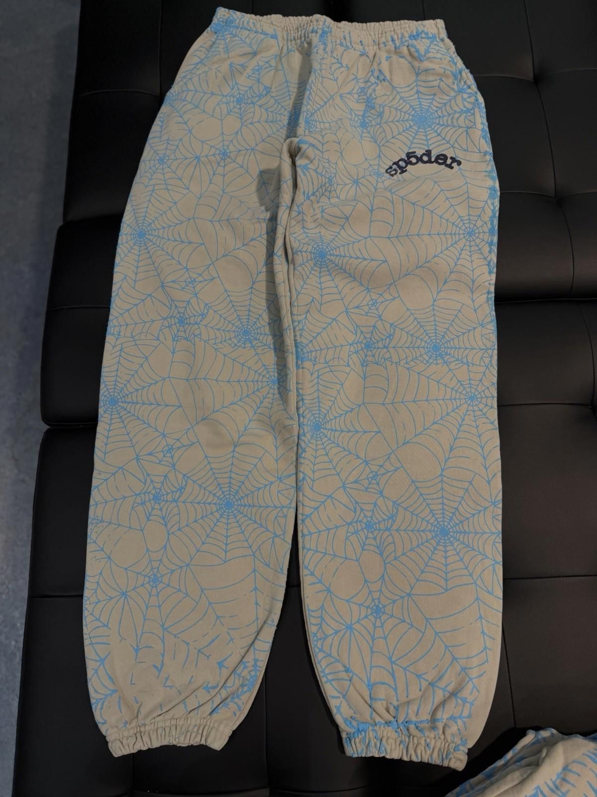 Sp5der Size L - Sp5der Worldwide Blue Sweatpants Young Thug Spider Size US 34 / EU 50 - 1 Thumbnail