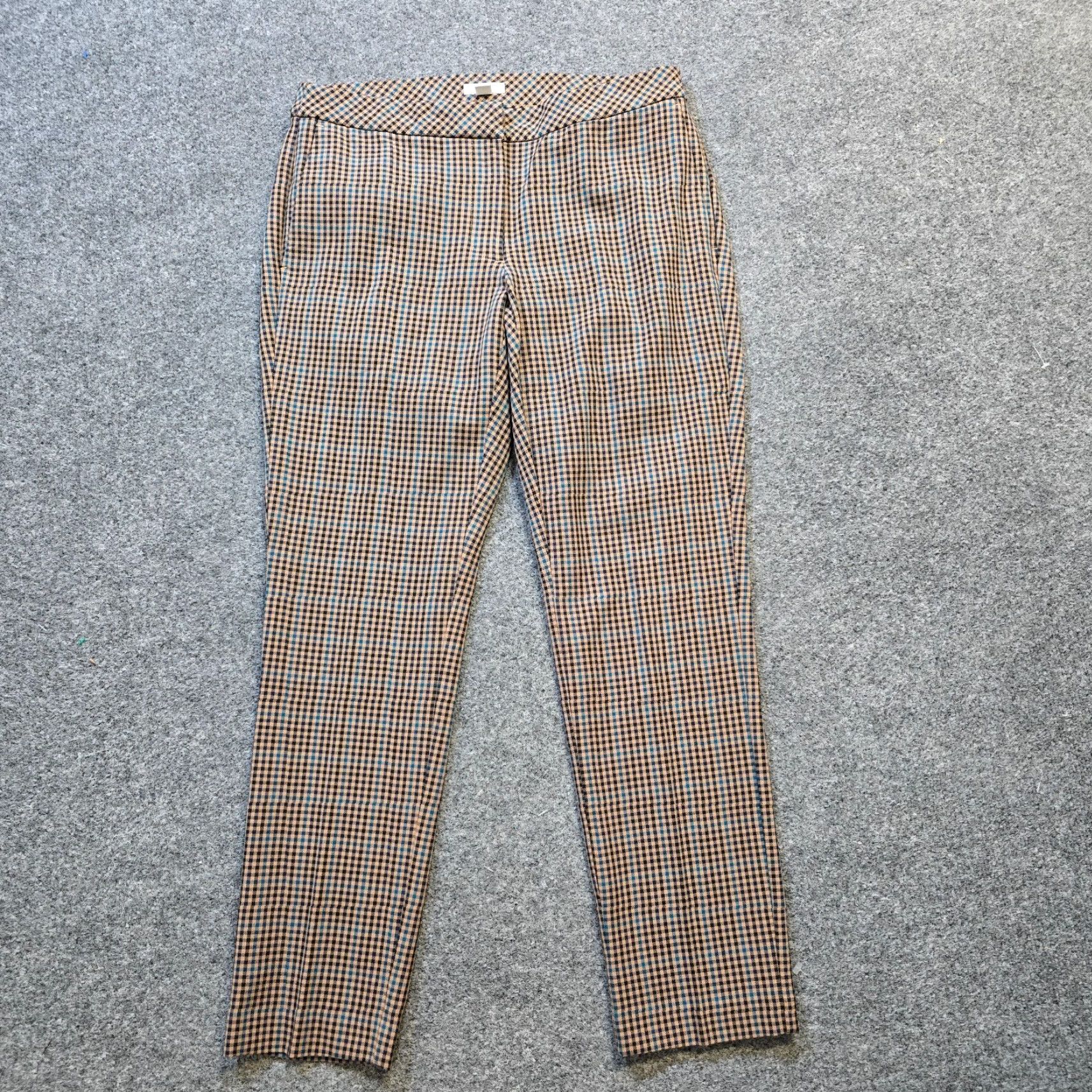 J. Jill J. Jill Pants Women 8 Beige Plaid Ponte Stretch Ankle Tapered Casual Regular Womens Size 30" / US 8 / IT 44 - 2 Thumbnail