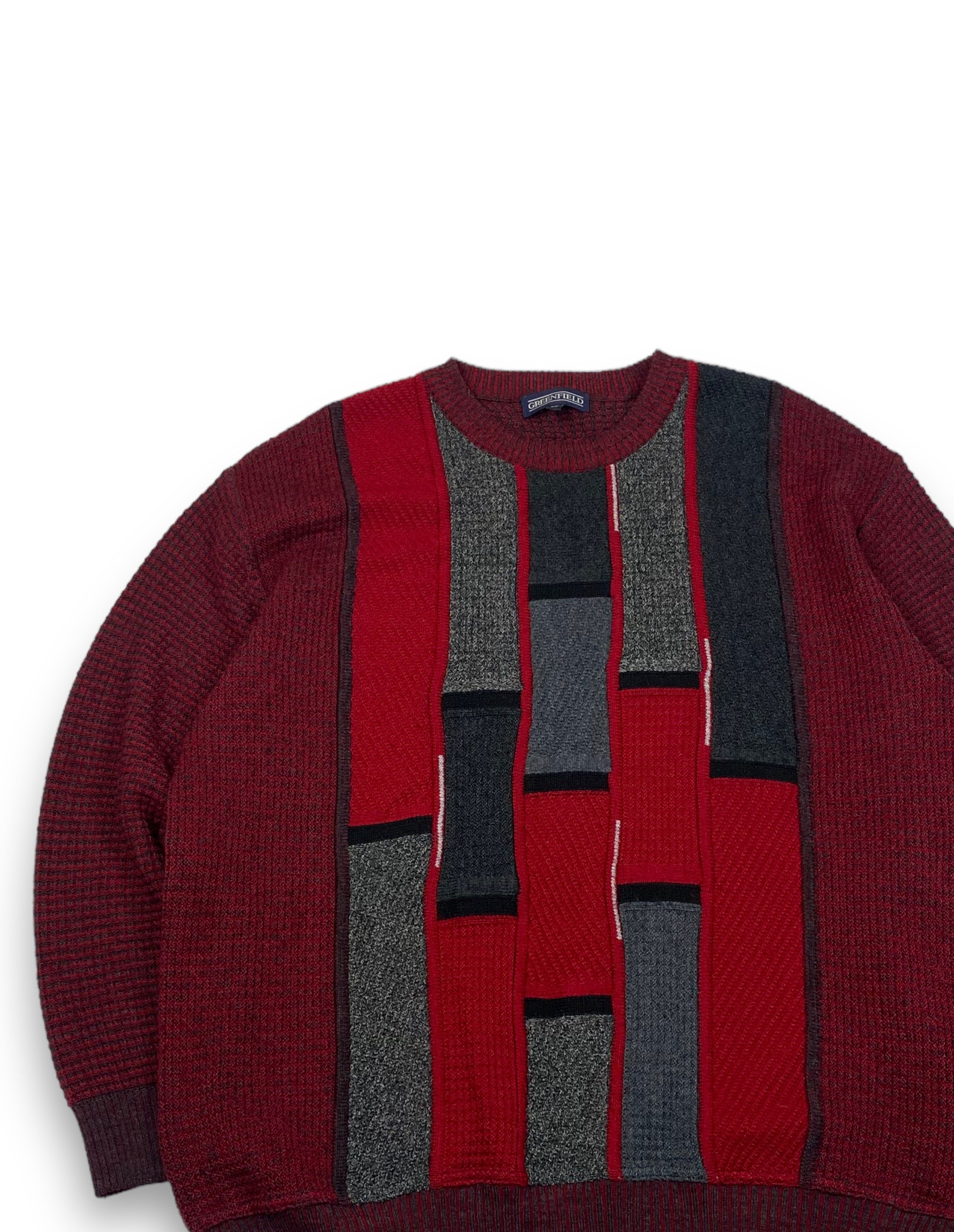Vintage Vintage GREENFIELD Crimson Knitted Carpet Print Sweater M637 Size US L / EU 52-54 / 3 - 3 Thumbnail