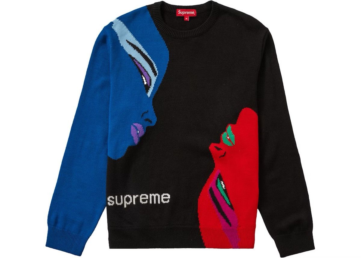 Supreme Supreme Faces Sweater Black Size XL FW21 Box Logo BOGO Size US XL / EU 56 / 4 - 1 Thumbnail