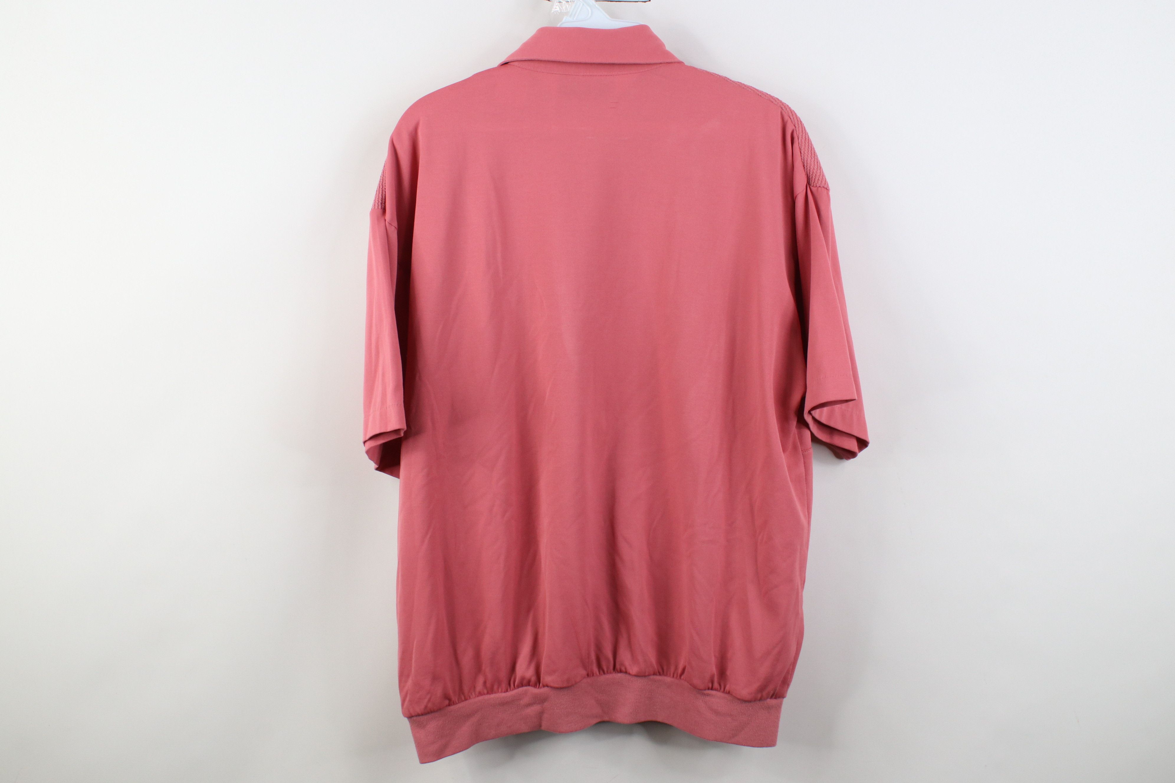 Vintage Vintage 90s Streetwear Ribbed Knit Pullover Polo Shirt Pink Size US M / EU 48-50 / 2 - 8 Thumbnail