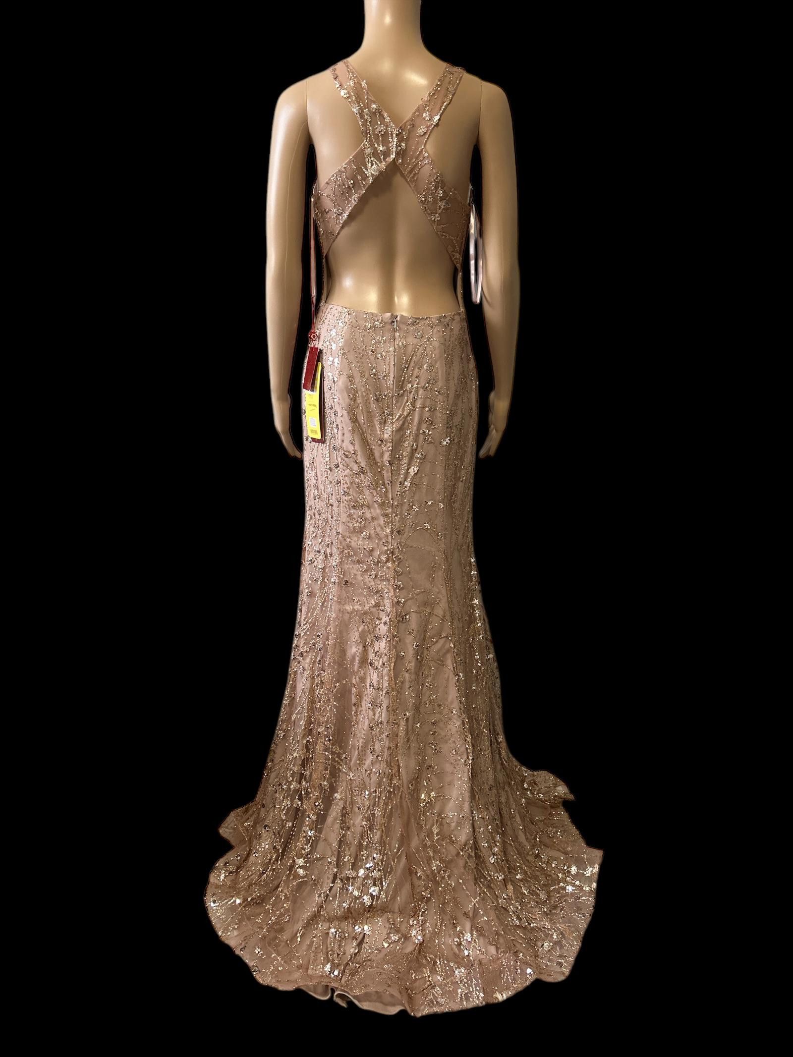 Designer Elegant Beaded Evening Gown Size M / US 6-8 / IT 42-44 - 6 Thumbnail