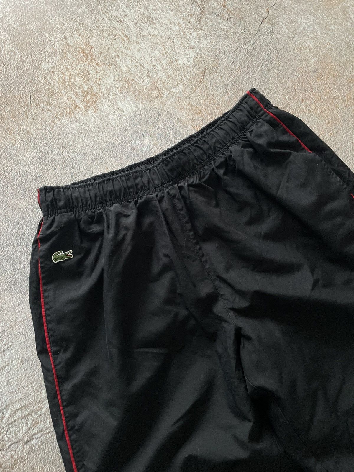 Lacoste Vintage Lacoste Nylon Baggy Black Track Pants Size US 32 / EU 48 - 3 Thumbnail