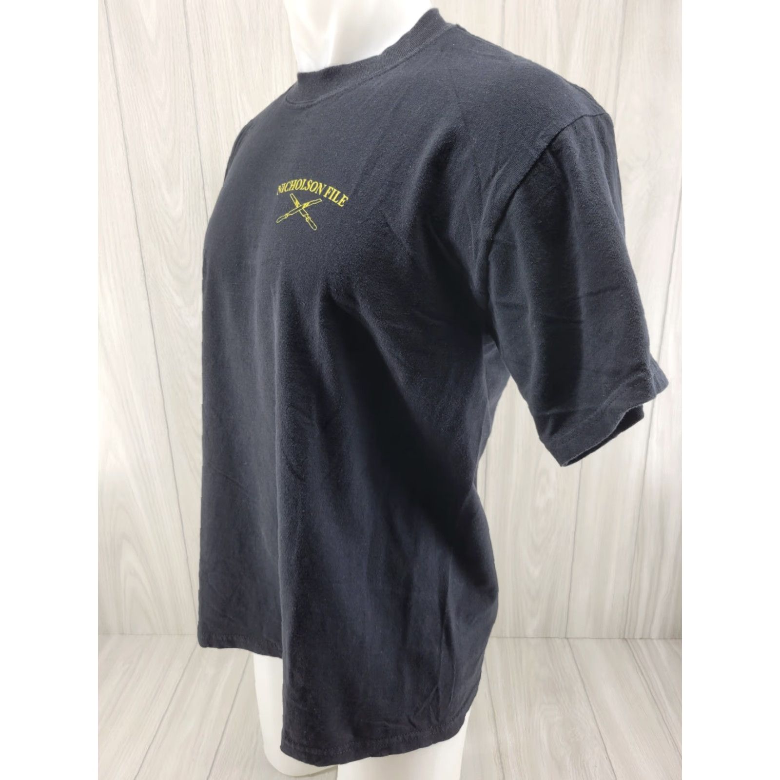 Jerzees Nicholson File Black Shirt Men's L T-Shirt Short Sleeve Cotton Graphic Print #2 Size US L / EU 52-54 / 3 - 3 Thumbnail