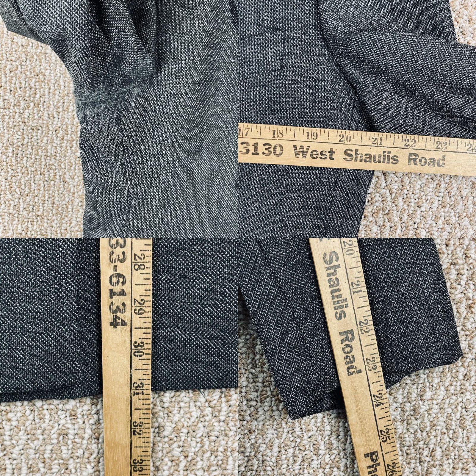 Joseph Abboud VINTAGE Joseph Abboud Blazer Men's 41 Double-Breasted Wool Gray Charcoal Notch Lapel Solid Size 42R - 9 Thumbnail