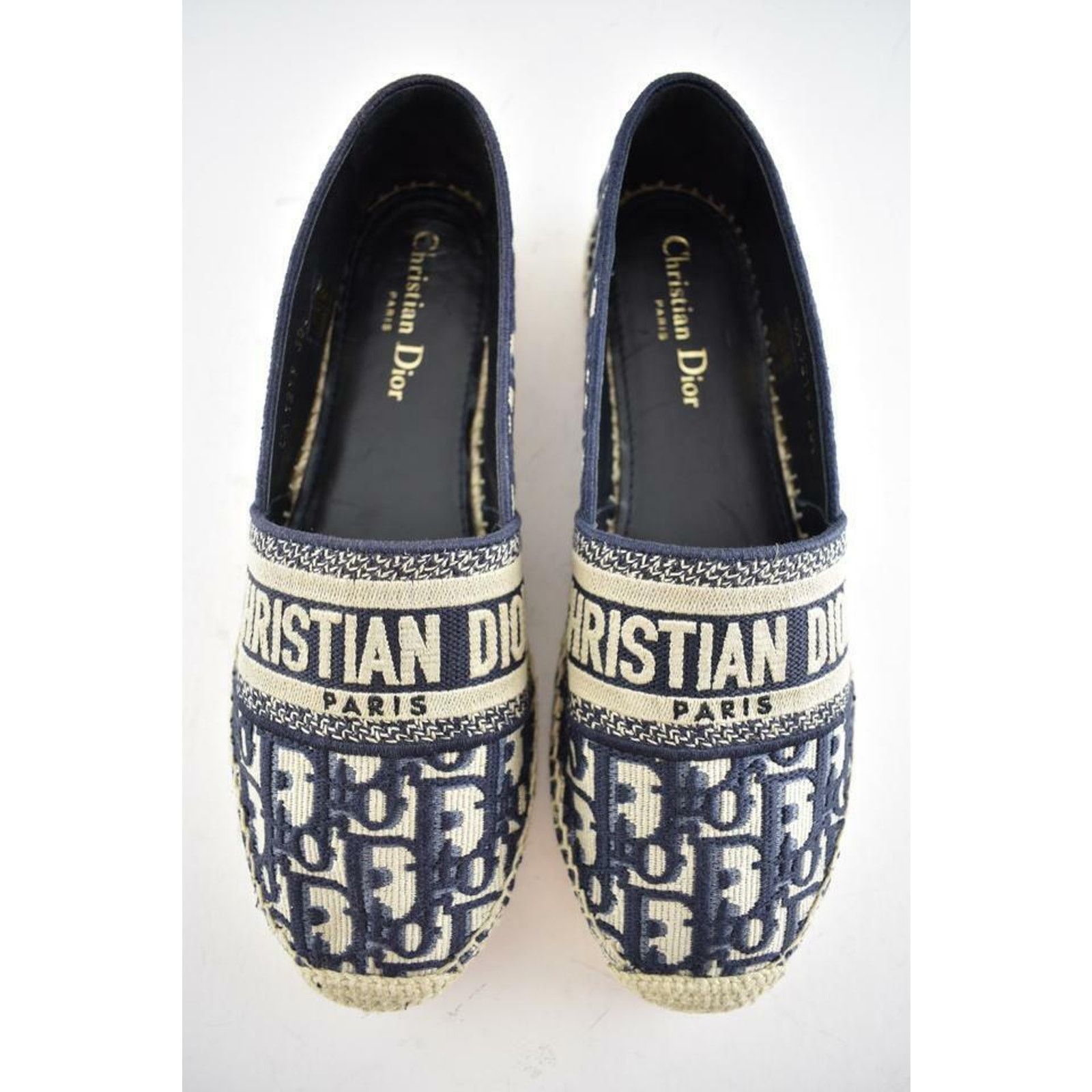 Dior Granville Oblique CD Logo Embroidered Espadrille Flat 36 Size US 6 / IT 36 - 7 Thumbnail