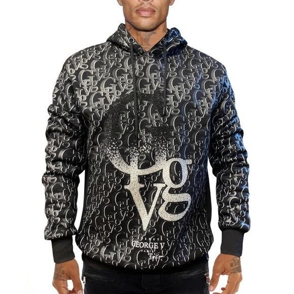 Designer Large Men’s Black White Sweater Hoodie George V Designer Bra Size US L / EU 52-54 / 3 - 1 Preview