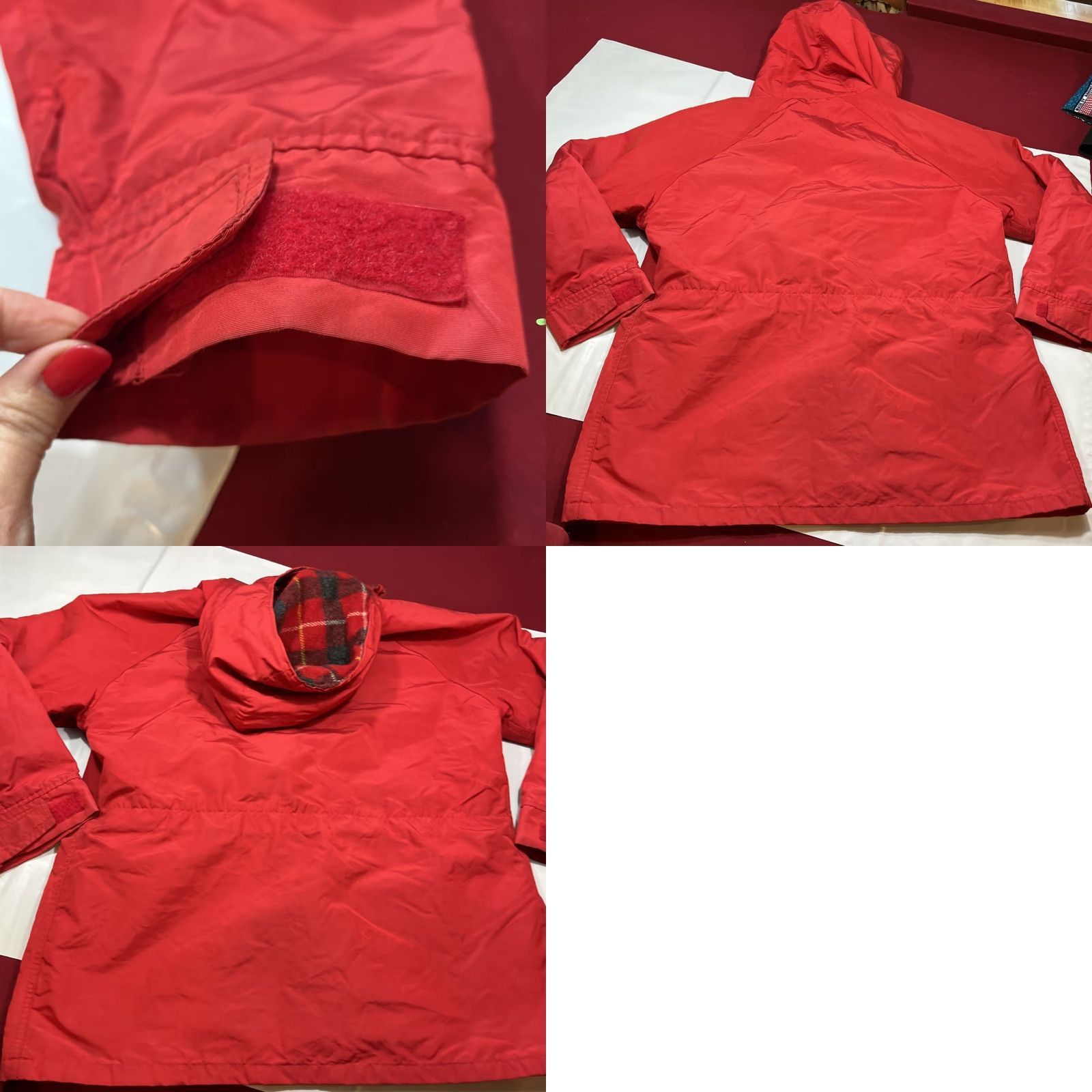 Vintage VINTAGE Woolrich Woman Jacket Hooded RAIN Red Plaid Wool Lining Zip Snap Lg Womens Size L / US 10 / IT 46 - 10 Thumbnail