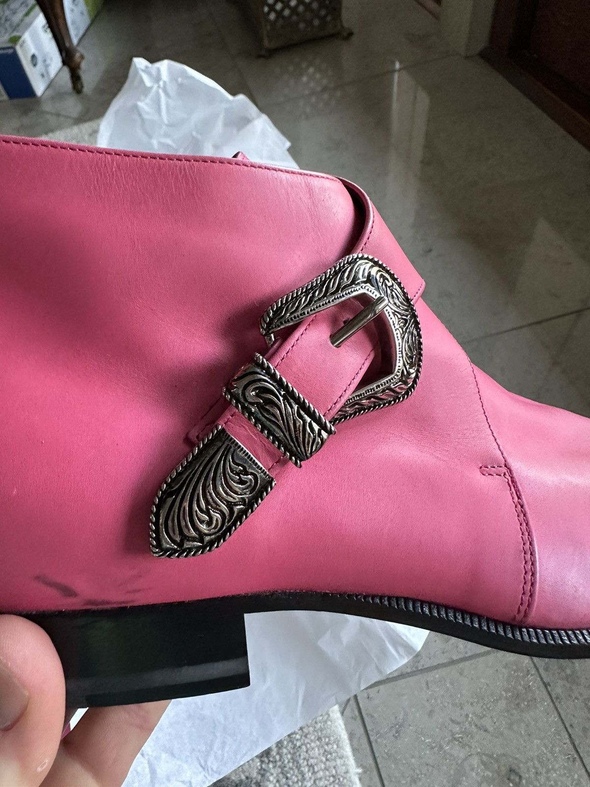 Saint Laurent Paris Grail SS14 Saint Laurent Duckies Pink double buckle Hedi Size US 8.5 / EU 41-42 - 17 Thumbnail