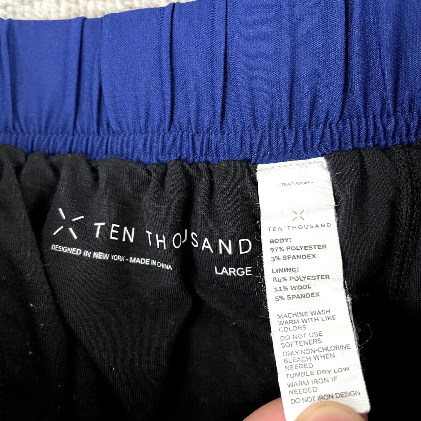 Ten Thousand TEN THOUSAND Shorts Mens Large 9" Blue Lined Foundation Running Workout Wool Size US 33 - 3 Thumbnail