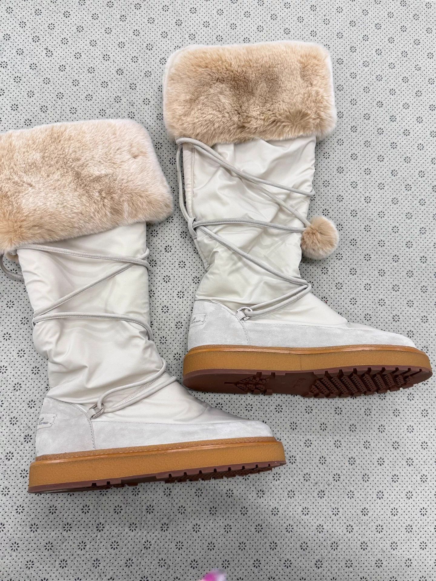 Loro Piana LoroPiana suede & fur lace-up snow boots EUR38 new Size US 7 / IT 37 - 1 Thumbnail