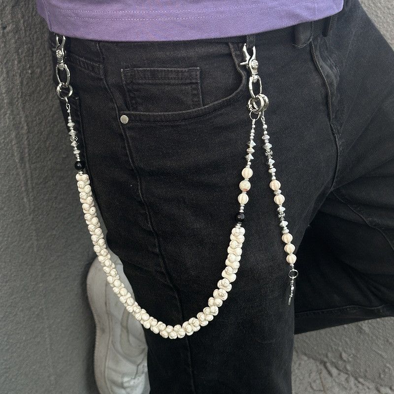 Jewelry × Vintage Punk White Bone Gem Keychain Size ONE SIZE - 3 Thumbnail