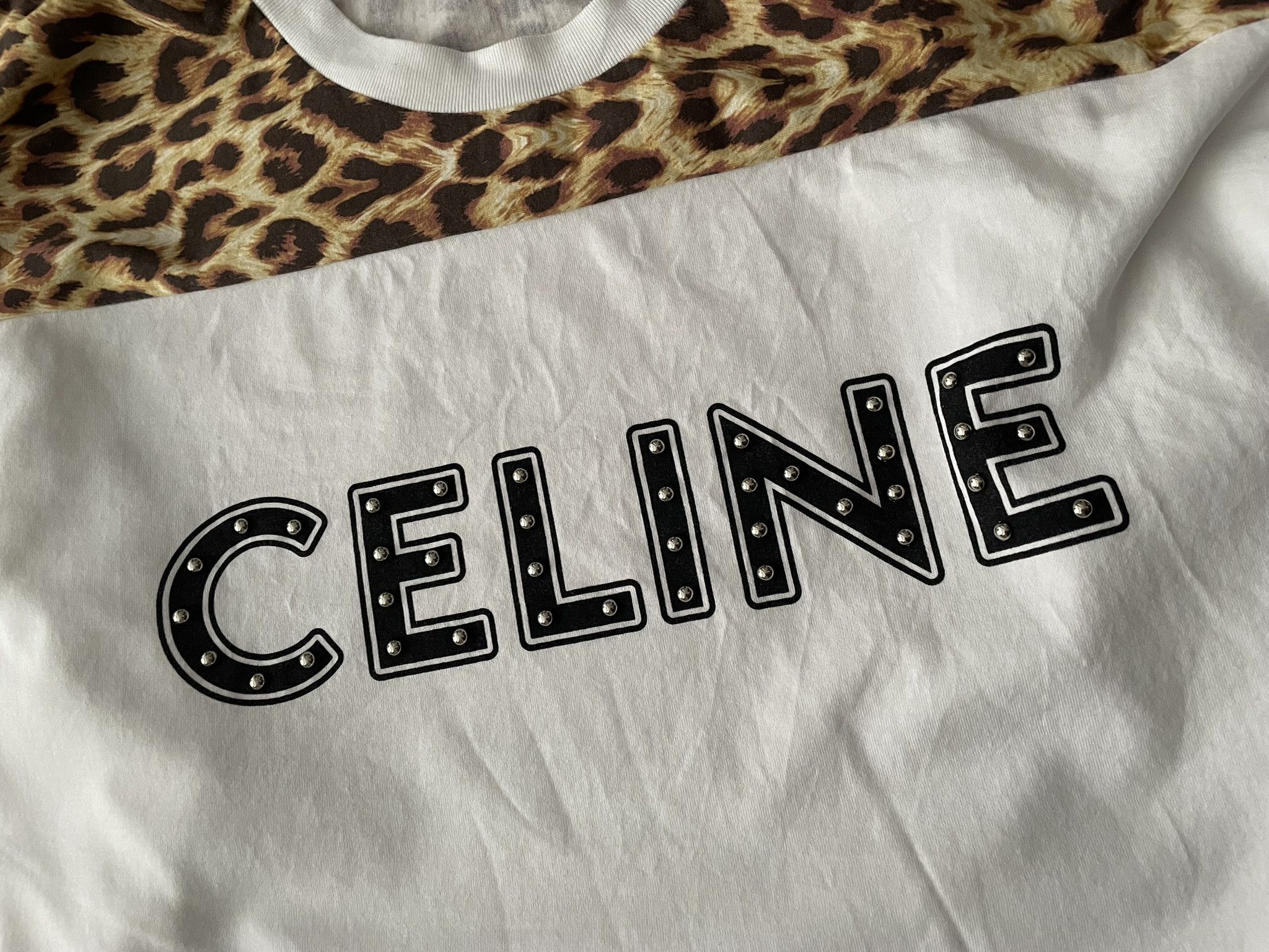 Celine Celine 1OF1 Leopard Studded Tee Size US L / EU 52-54 / 3 - 8 Thumbnail