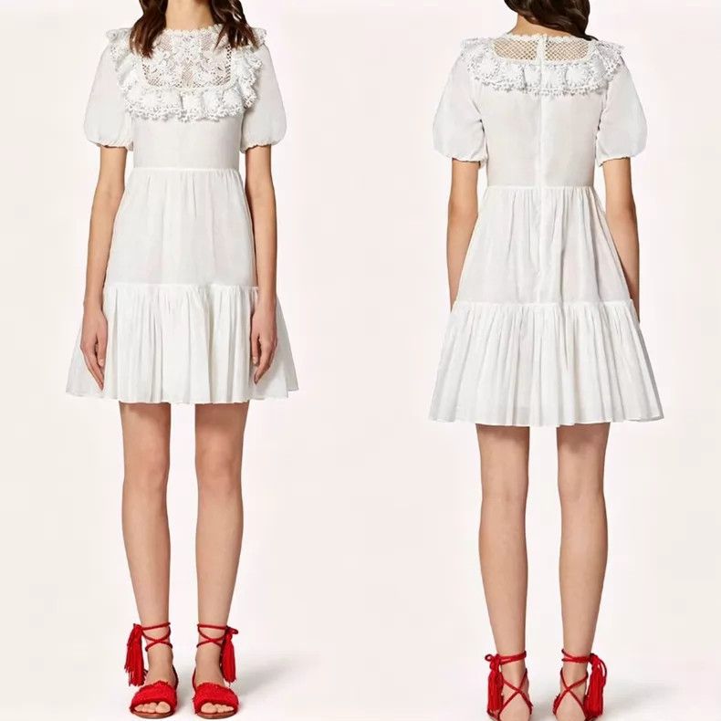 Valentino Valentino White fairy lace doll skirt bubble dress Size M / US 6-8 / IT 42-44 - 2 Thumbnail