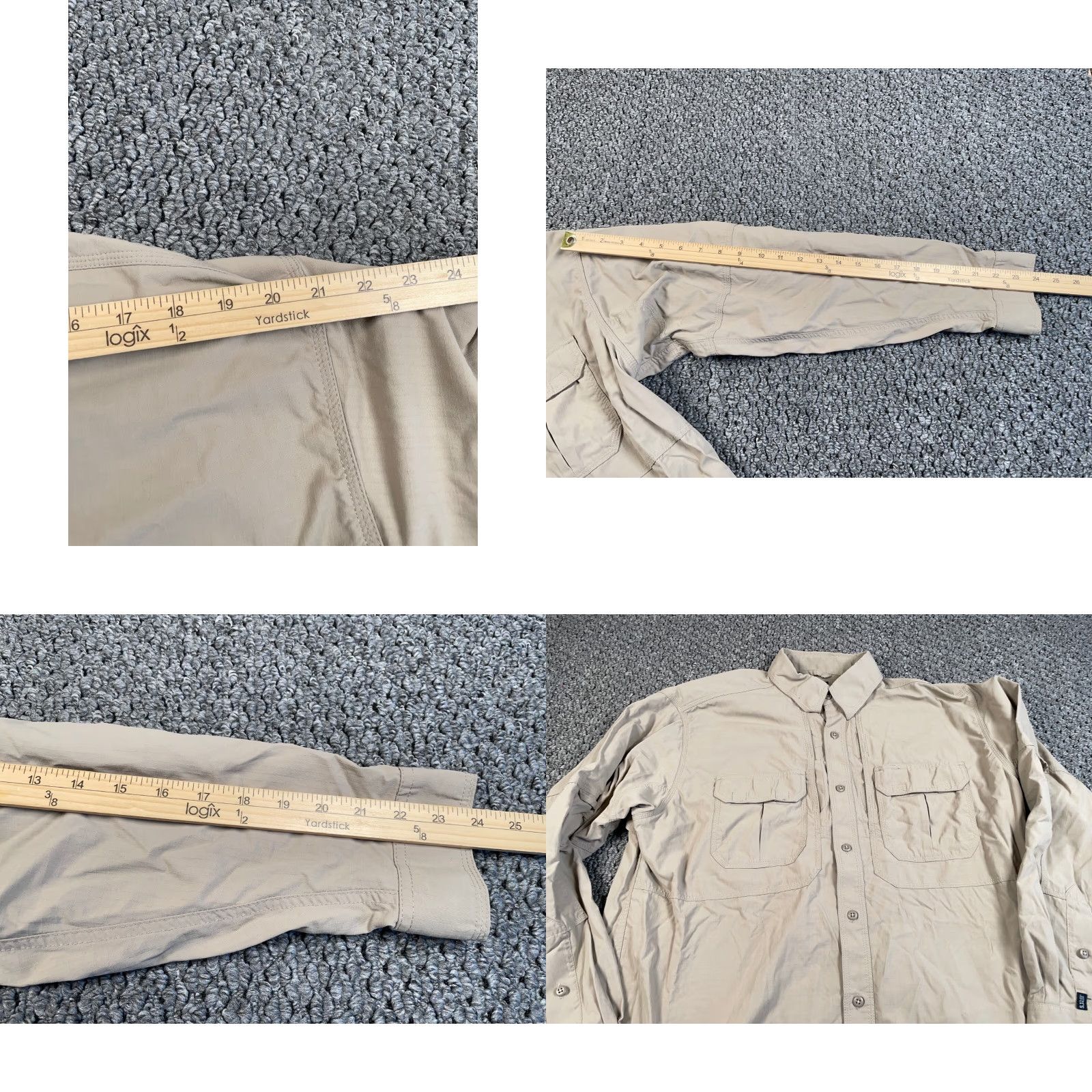 Vintage 5.11 Tactical Utility Shirt Adult XL Beige Long Sleeve Lightweight Nylon 72158 Mens Size US XL / EU 56 / 4 - 8 Thumbnail