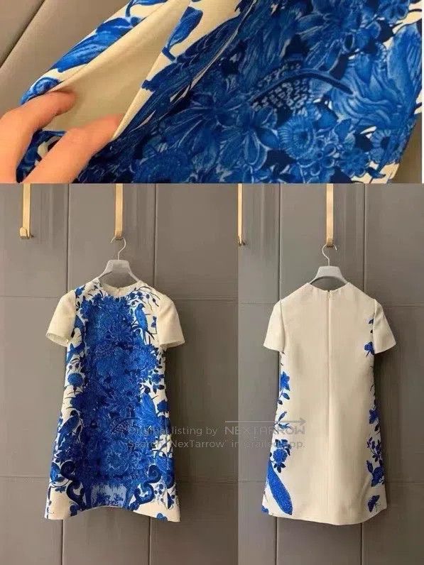 Valentino Valentino Blue and white porcelain print dress Size S / US 4 / IT 40 - 9 Thumbnail