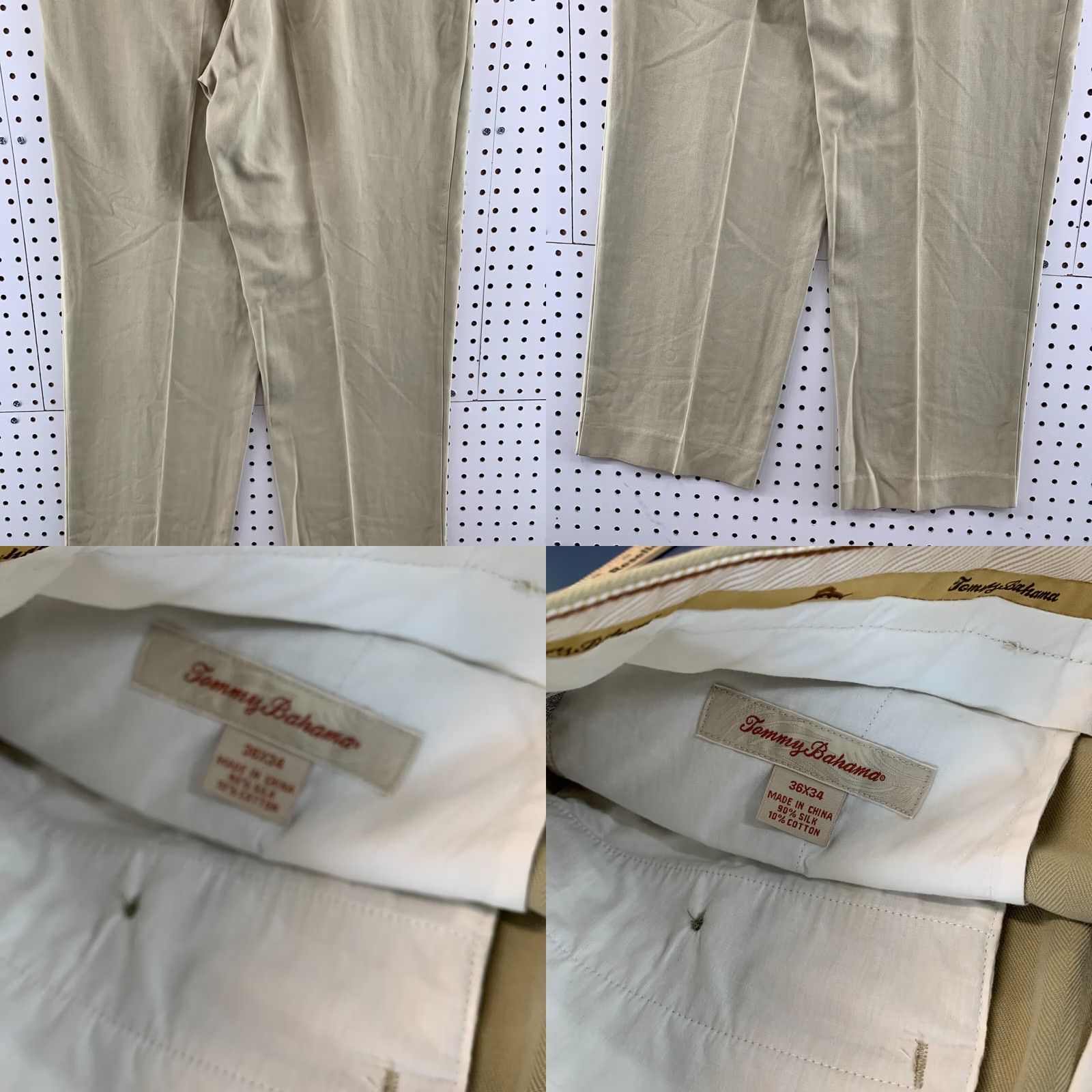 Tommy Bahama Tommy Bahama Silk Blend Dress Pants Mens Size 35x31.5 Beige Size US 35 - 8 Thumbnail