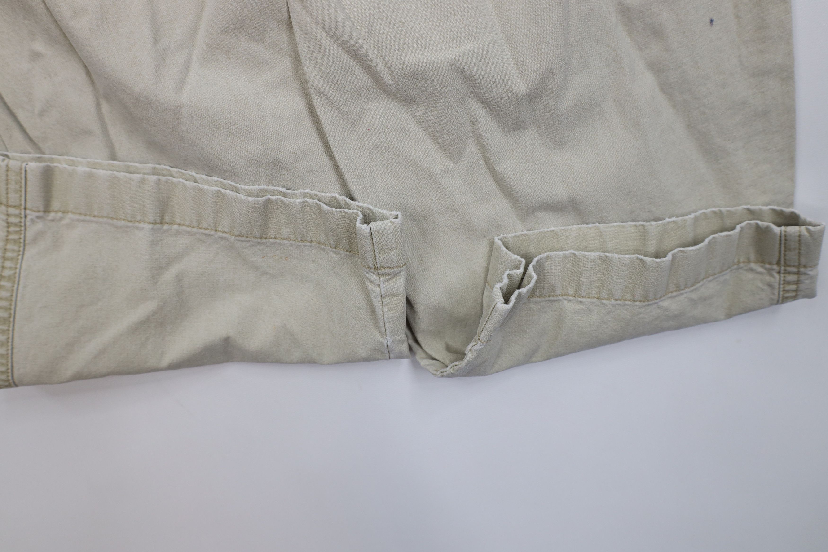 L.L. Bean Vintage 90s LL Bean Stonewash Wide Leg Cargo Pants Beige Size US 34 / EU 50 - 9 Thumbnail
