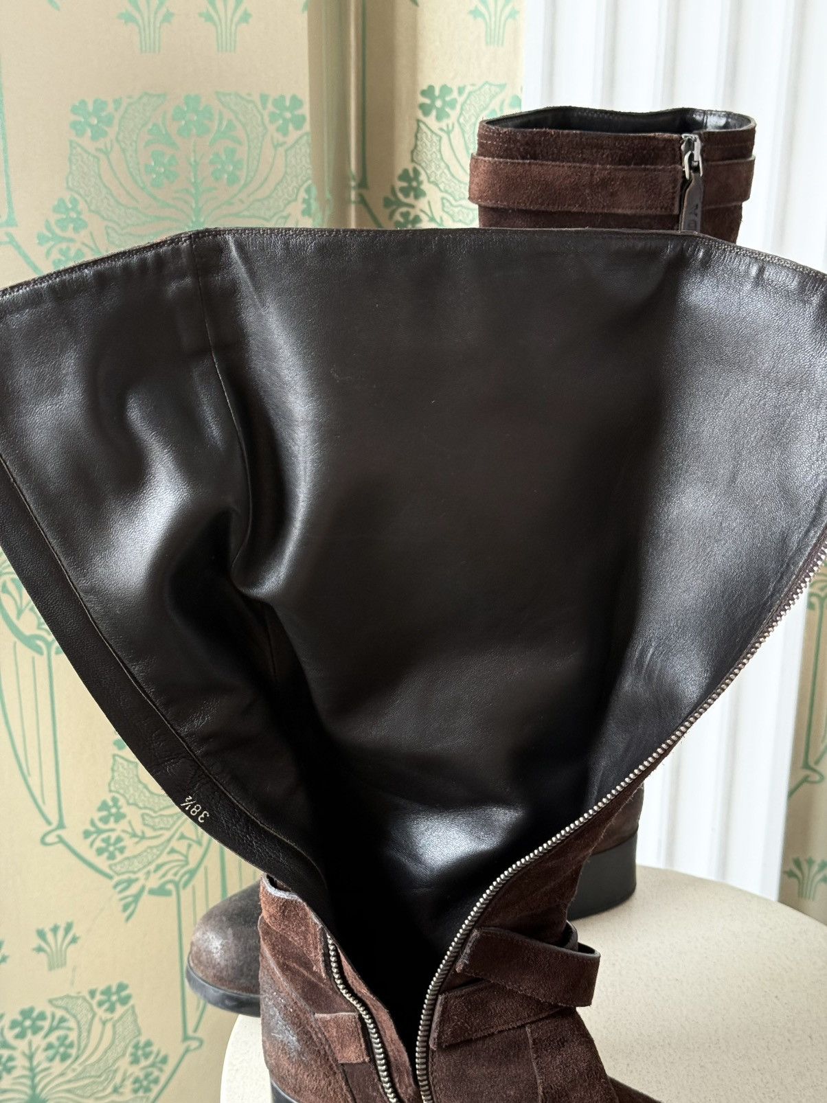 Prada Prada Sport Brown Suede and Leather Moto Knee Boots 38.5 Size US 8.5 / IT 38.5 - 6 Thumbnail