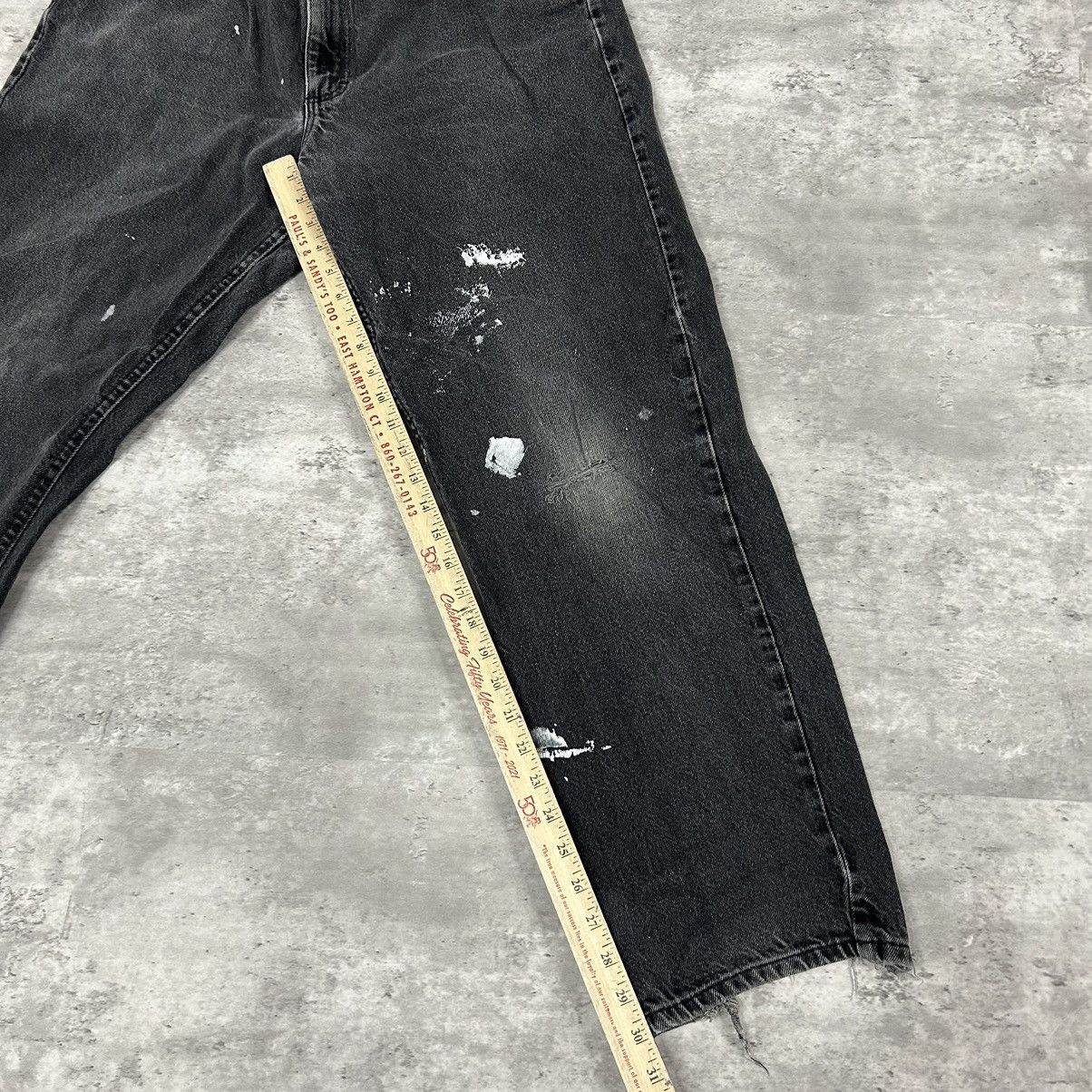 Vintage crazy faded black denim jeans size 38x32 Size US 38 / EU 54 - 5 Thumbnail
