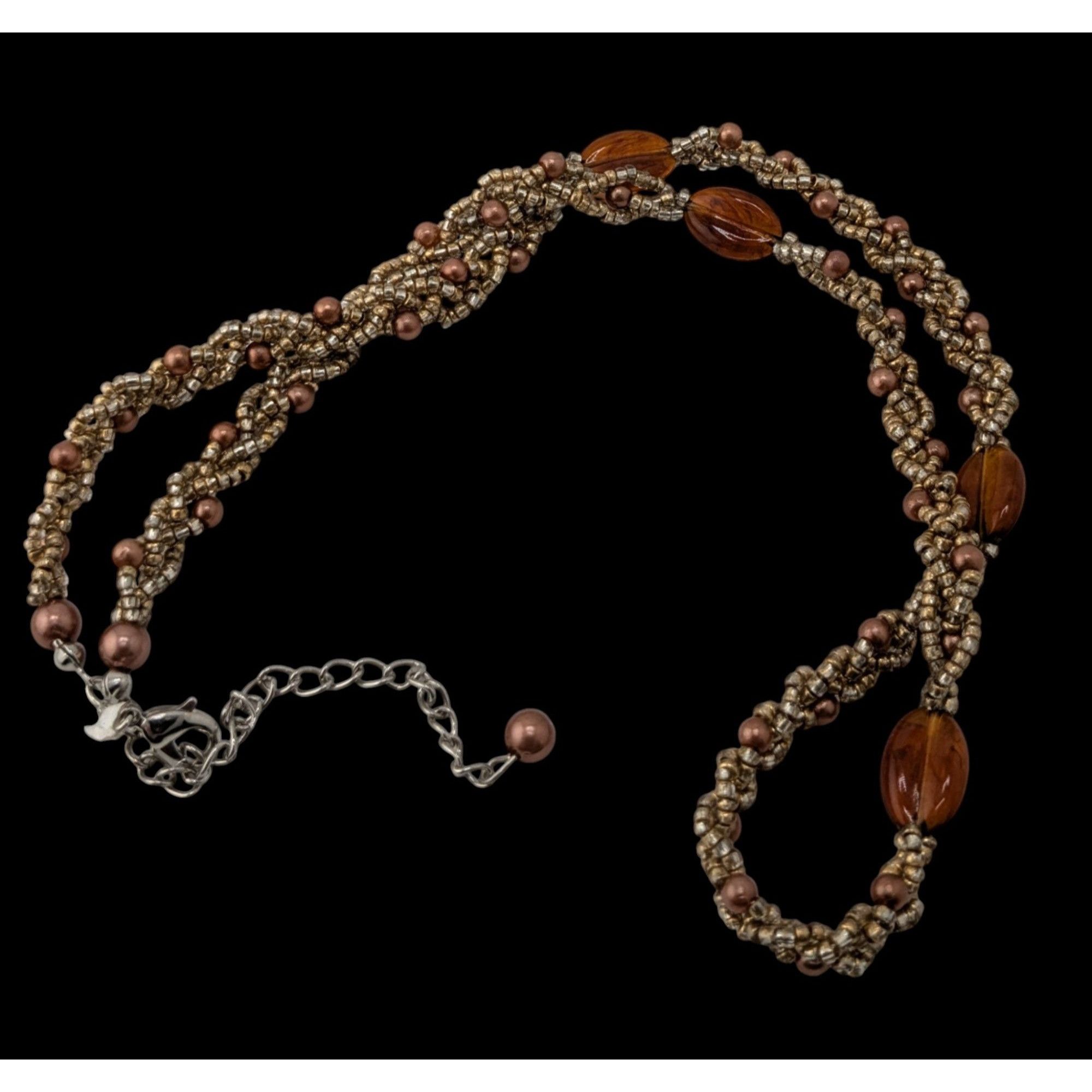 Other Bohemian Braided Glass Beaded Necklace With Twisted Design Size ONE SIZE - 1 Thumbnail