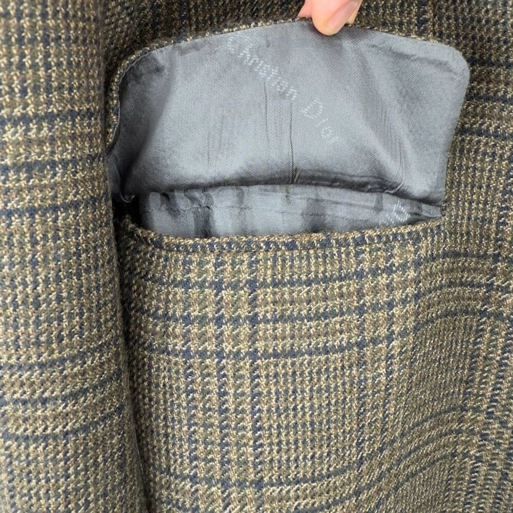 Vintage VINTAGE Tweed Single Breasted Plaid Brown Blazer Size L / XL Size 38L - 4 Thumbnail