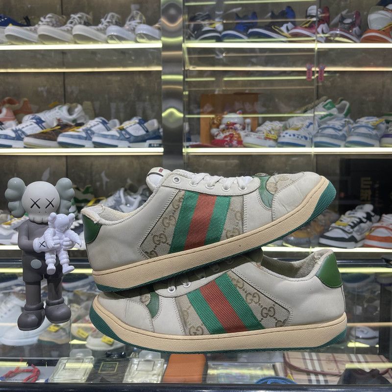 Gucci Gucci Screener Vintage Green Leather Sneakers - Size US 9.5 / EU 42-43 - 9 Thumbnail