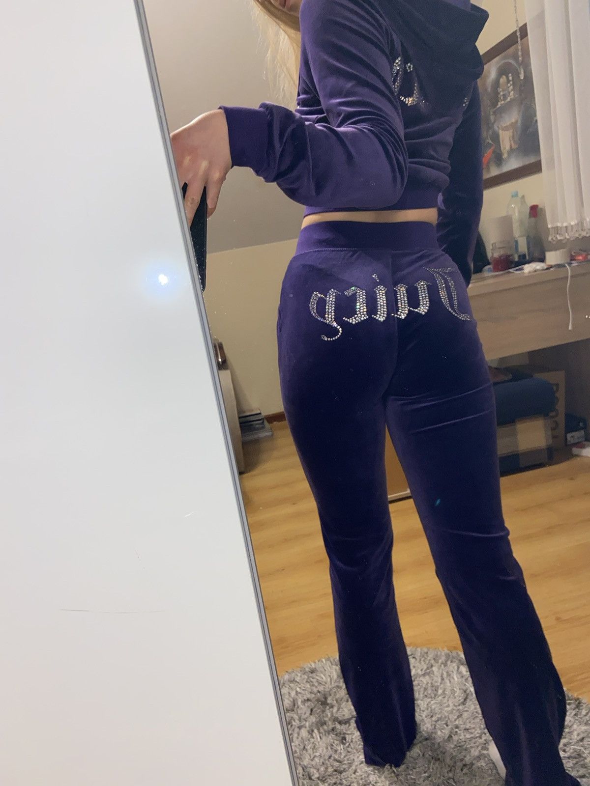 Juicy Couture × Vintage Vintage style y2k Juicy Couture velour tracksuit set velvet Size XXS / US 00 / IT 34 - 10 Thumbnail