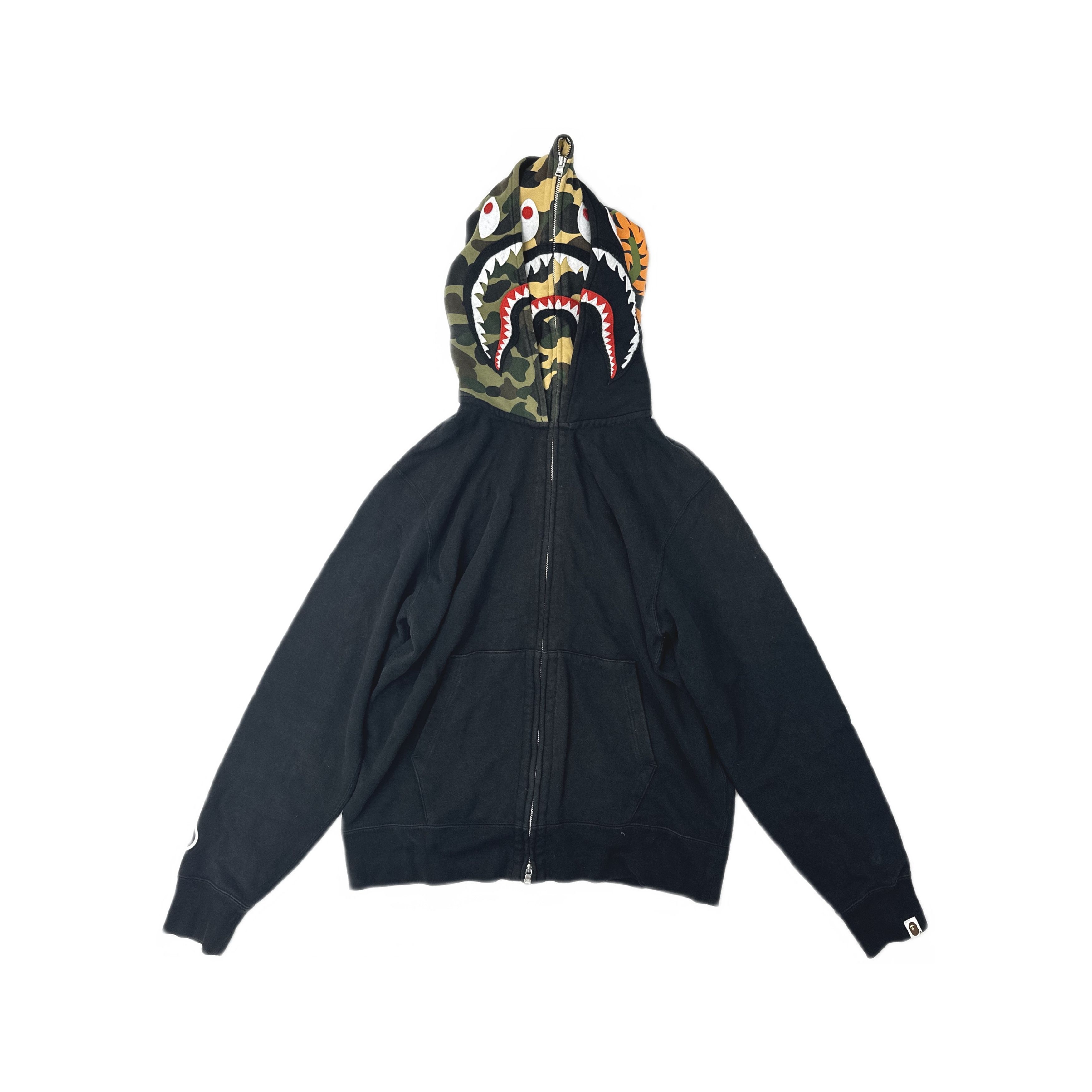 Bape × Neighborhood BAPE x Neighborhood Split Camo Shark Zip