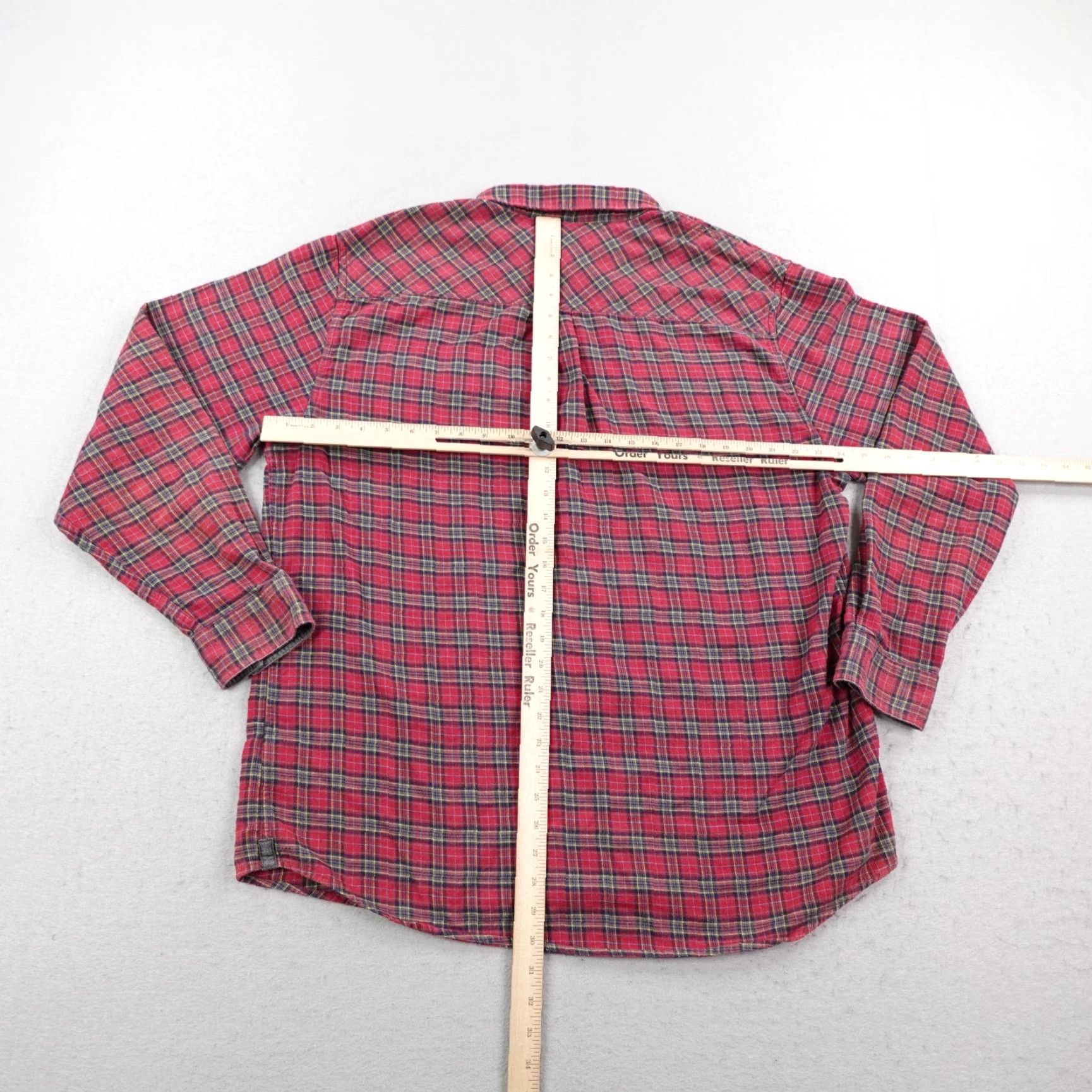 Carbon2Cobalt Carbon 2 Cobalt Red Plaid Flannel Button-Up Shirt Mens XL Long Sleeve Utility Size US XL / EU 56 / 4 - 4 Thumbnail