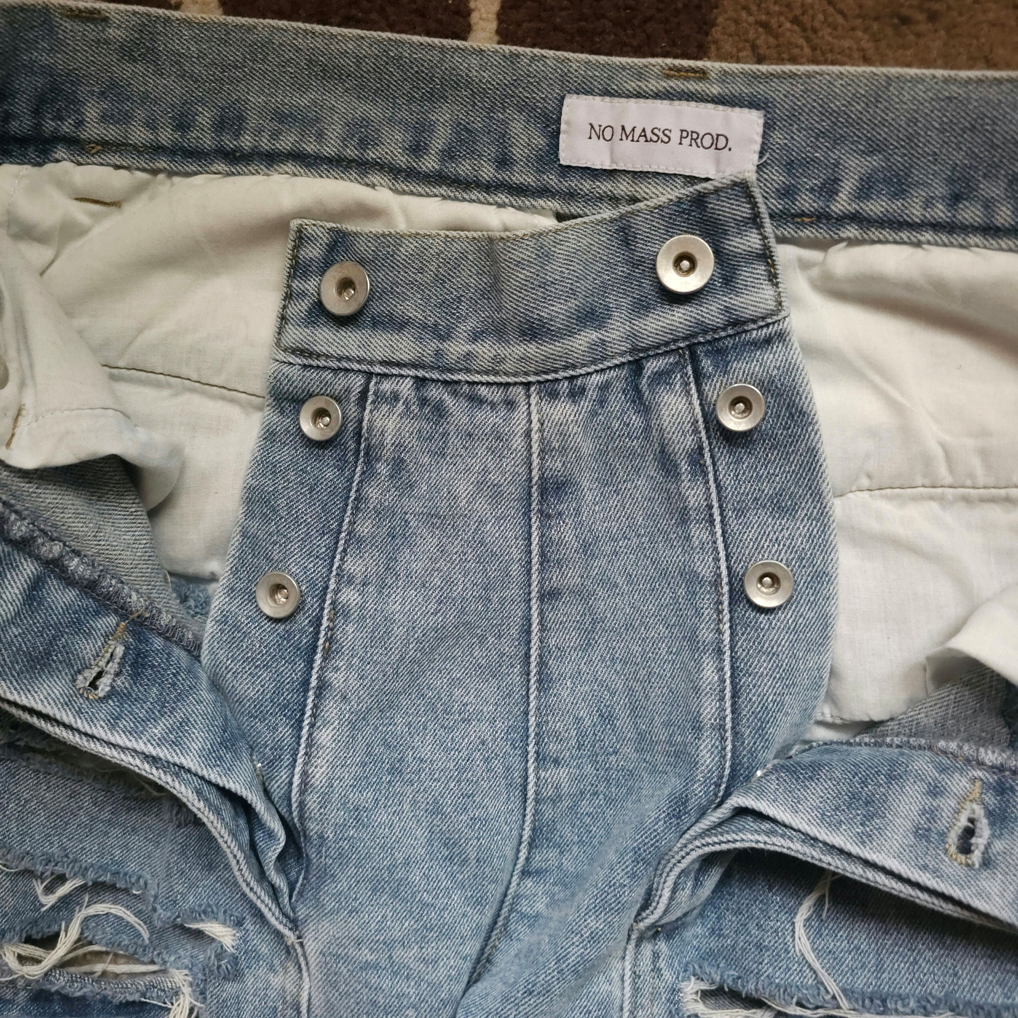 Other No Mass Prod "03GLM" Flared cargo distressed washed jeans Size US 32 / EU 48 - 3 Thumbnail