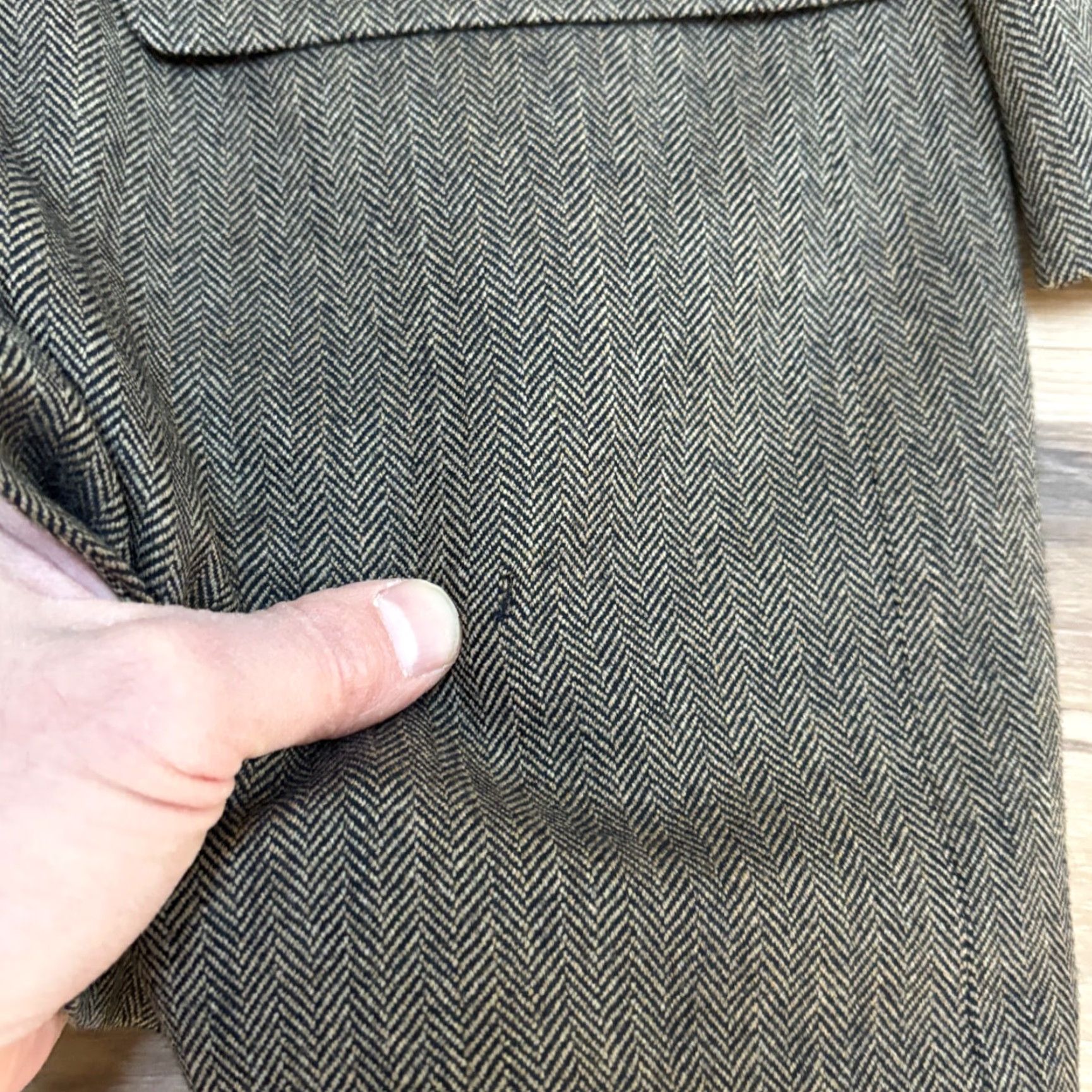 Ralph Lauren VINTAGE Lauren Ralph Lauren Blazer Mens 46L Lambs Wool Houndstooth Sport Coat Size 46R - 5 Thumbnail