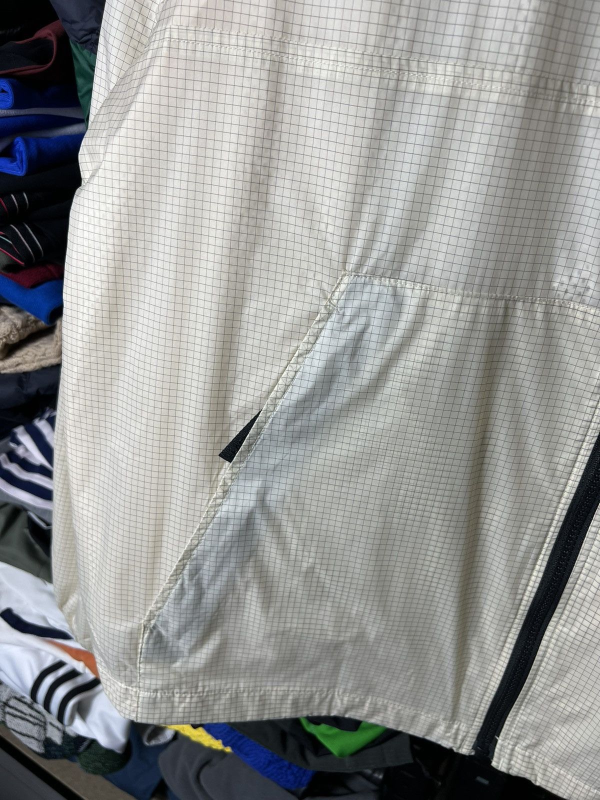 Lacoste 🧥 Lacoste Lightweight Windbreaker Jacket – Cream Grid Size M Size US M / EU 48-50 / 2 - 17 Thumbnail