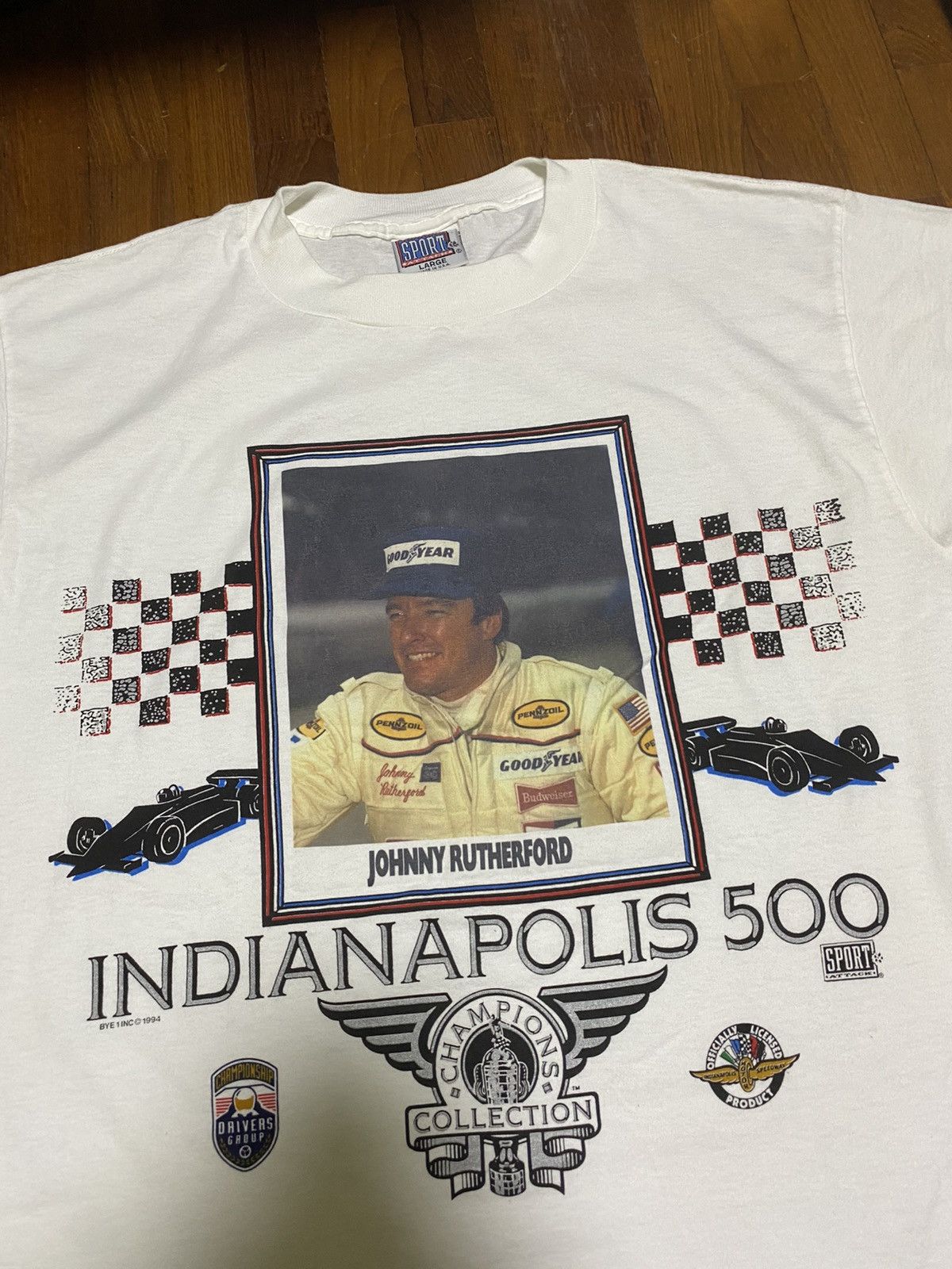 Vintage Vintage 90’s Indianapolis 500 Johnny Rutherford Champion Tee Size US L / EU 52-54 / 3 - 1 Thumbnail